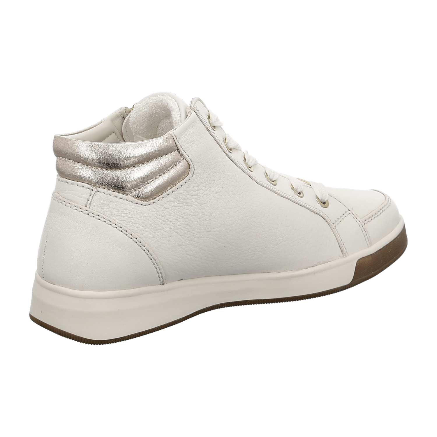 ARA ROM Women's Sneakers in Smooth Leather and Mesh with Lace-Up Closure, Beige