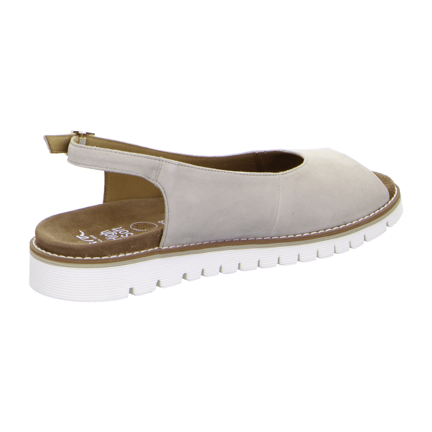 ARA Kent Sport Sandal for Women in Beige with Velcro Closure in Suede and Ankle Strap