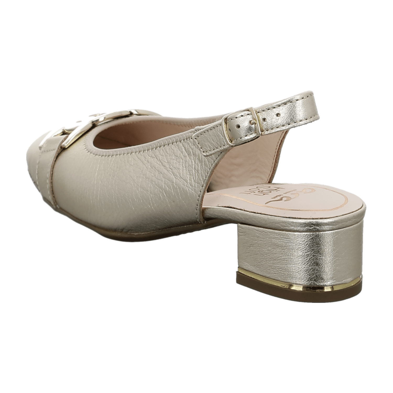 ARA Graz Women's Pumps in Gold Smooth Leather with Square Toe and Leather Lining