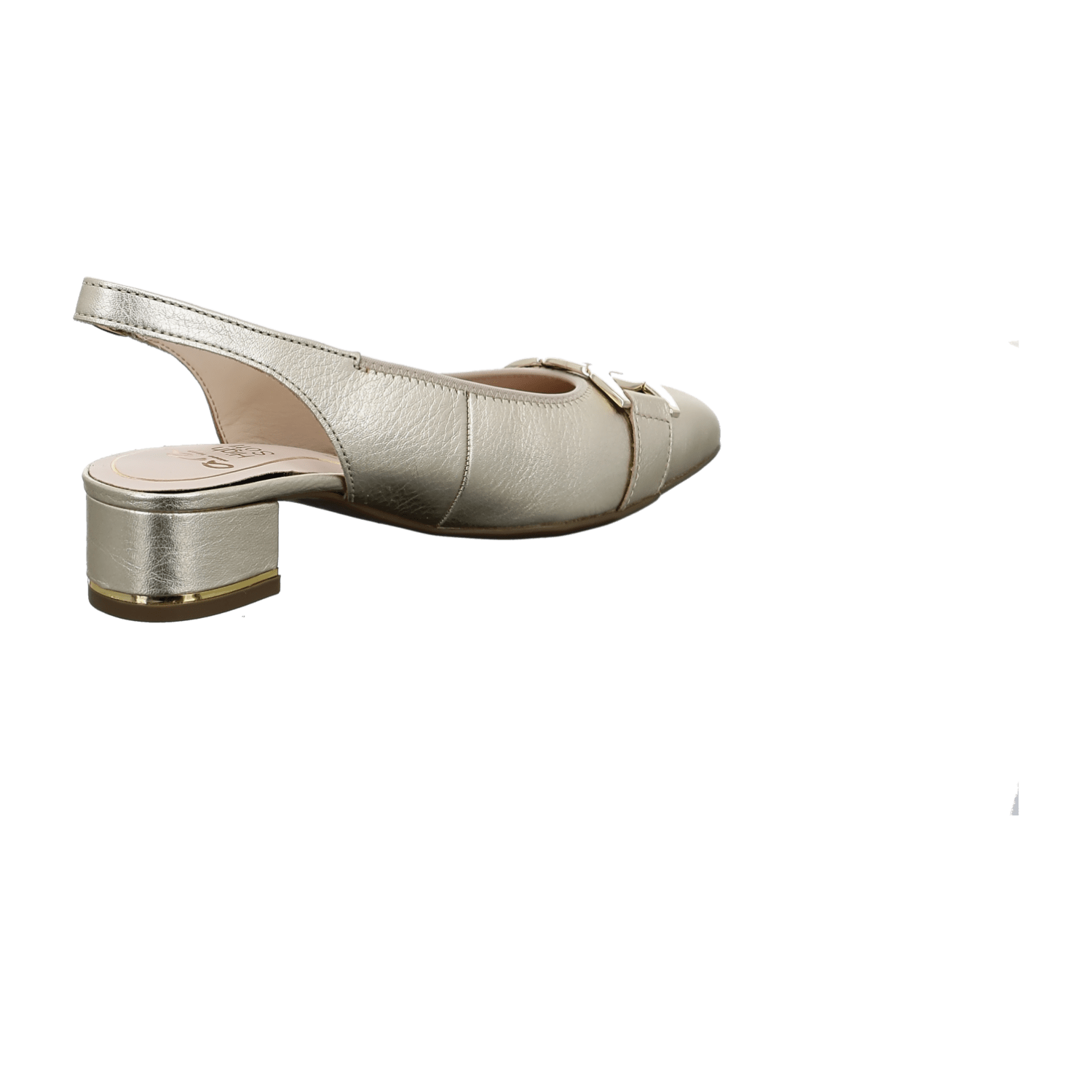 ARA Graz Women's Pumps in Gold Smooth Leather with Square Toe and Leather Lining