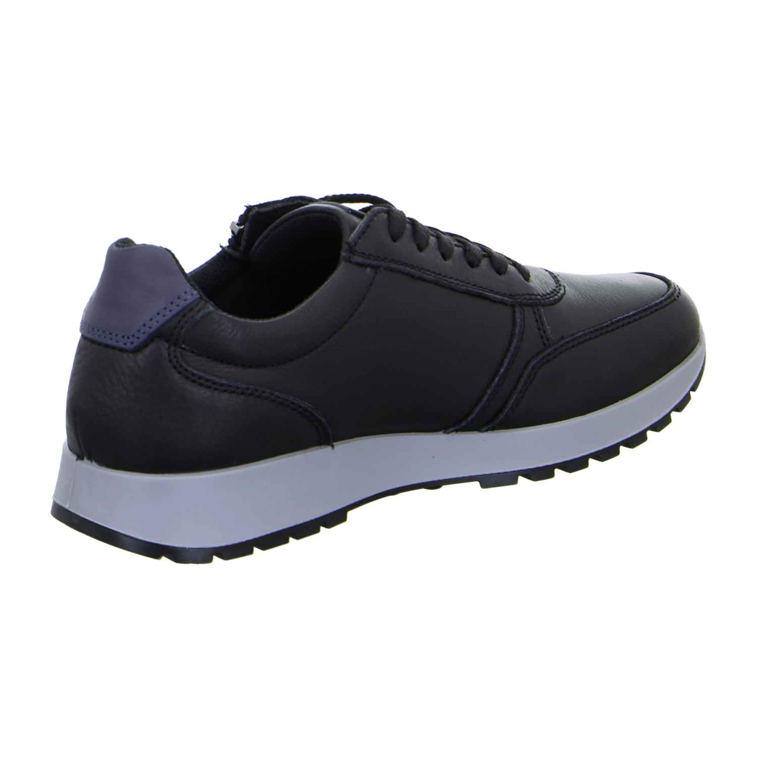 ARA Men's Smooth Leather Sneakers in Black with Lace-Up Closure and Round Toe