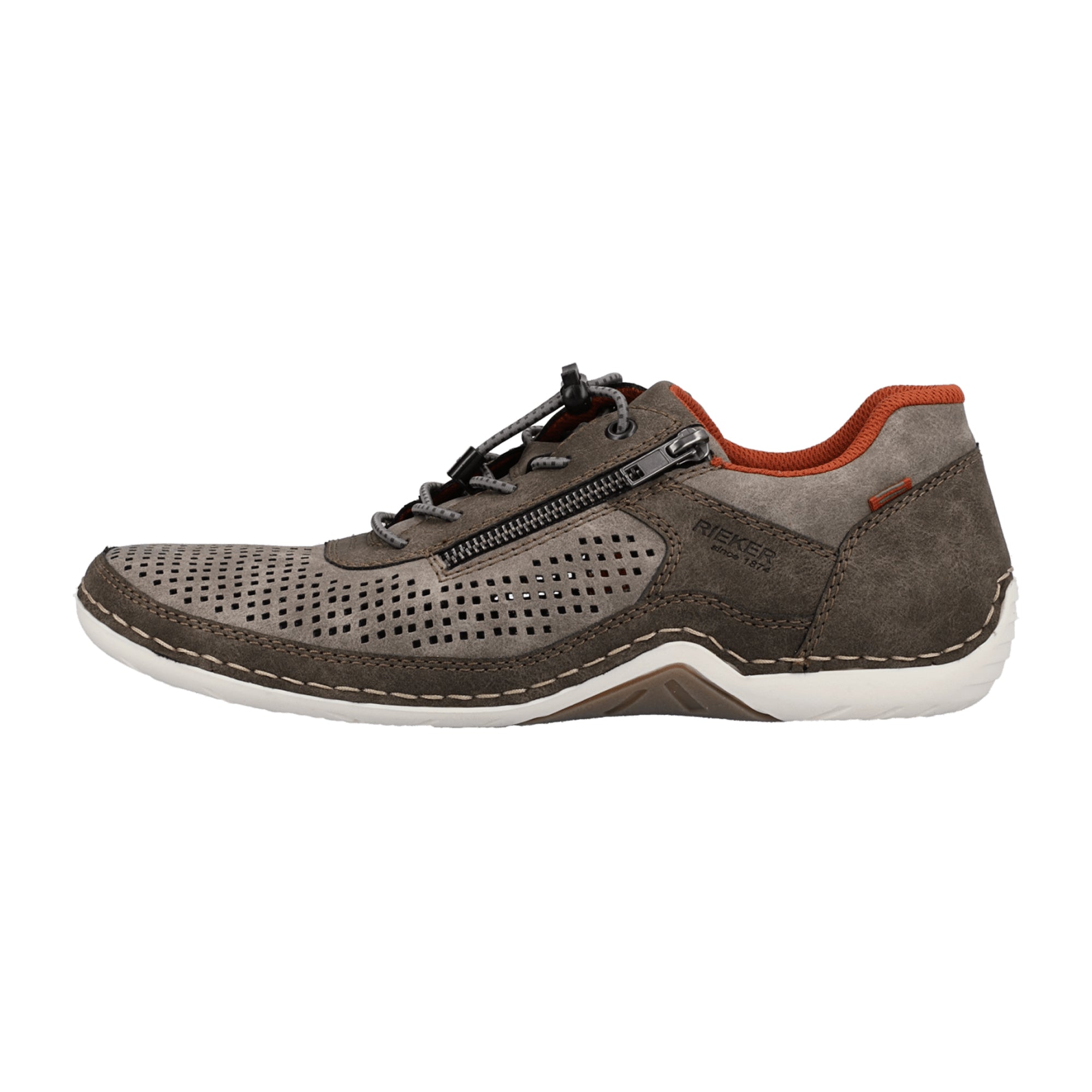 Rieker Men's Brown Comfort Lace-Up Shoes with Cushioned Insole and Easy Fit