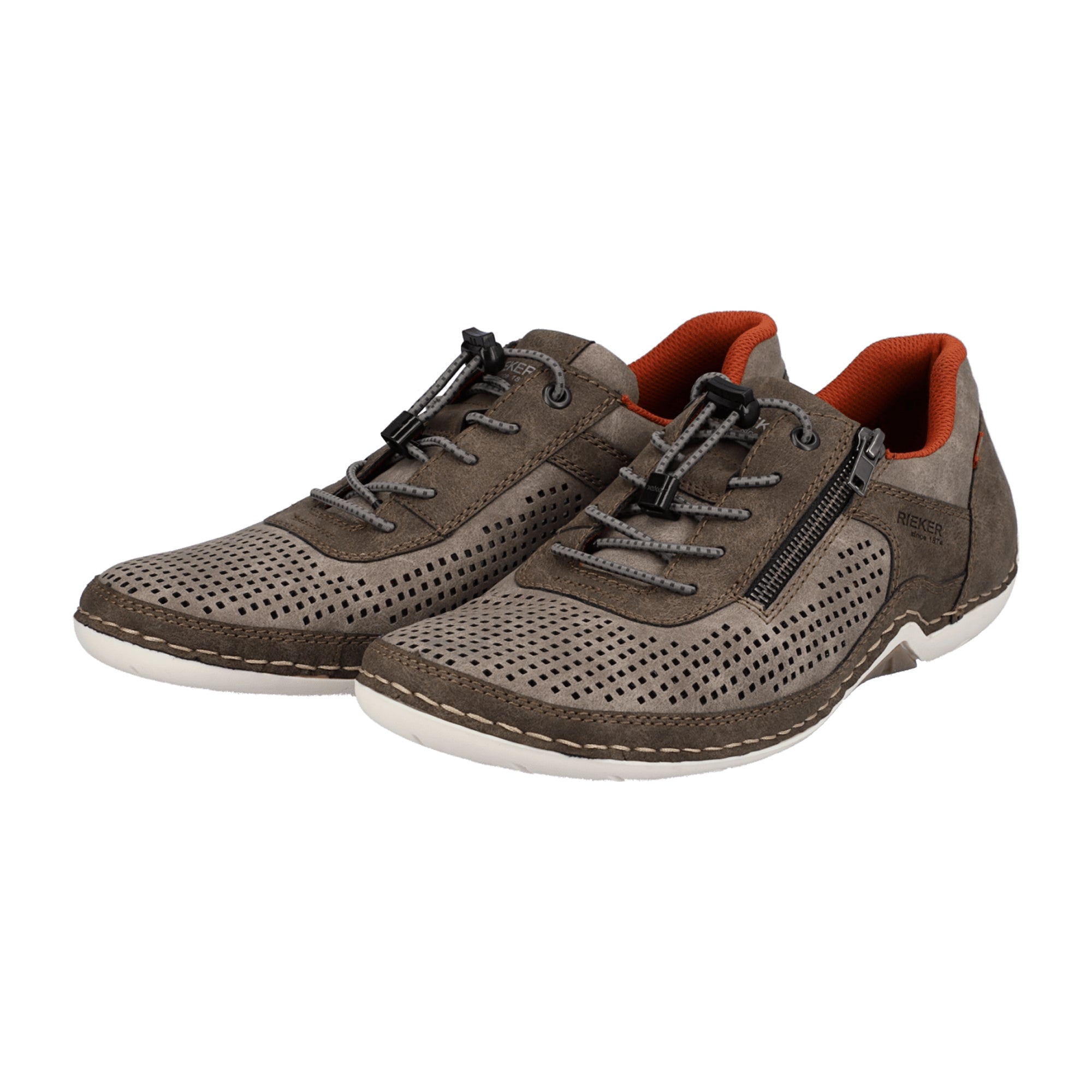 Rieker Men's Brown Comfort Lace-Up Shoes with Cushioned Insole and Easy Fit