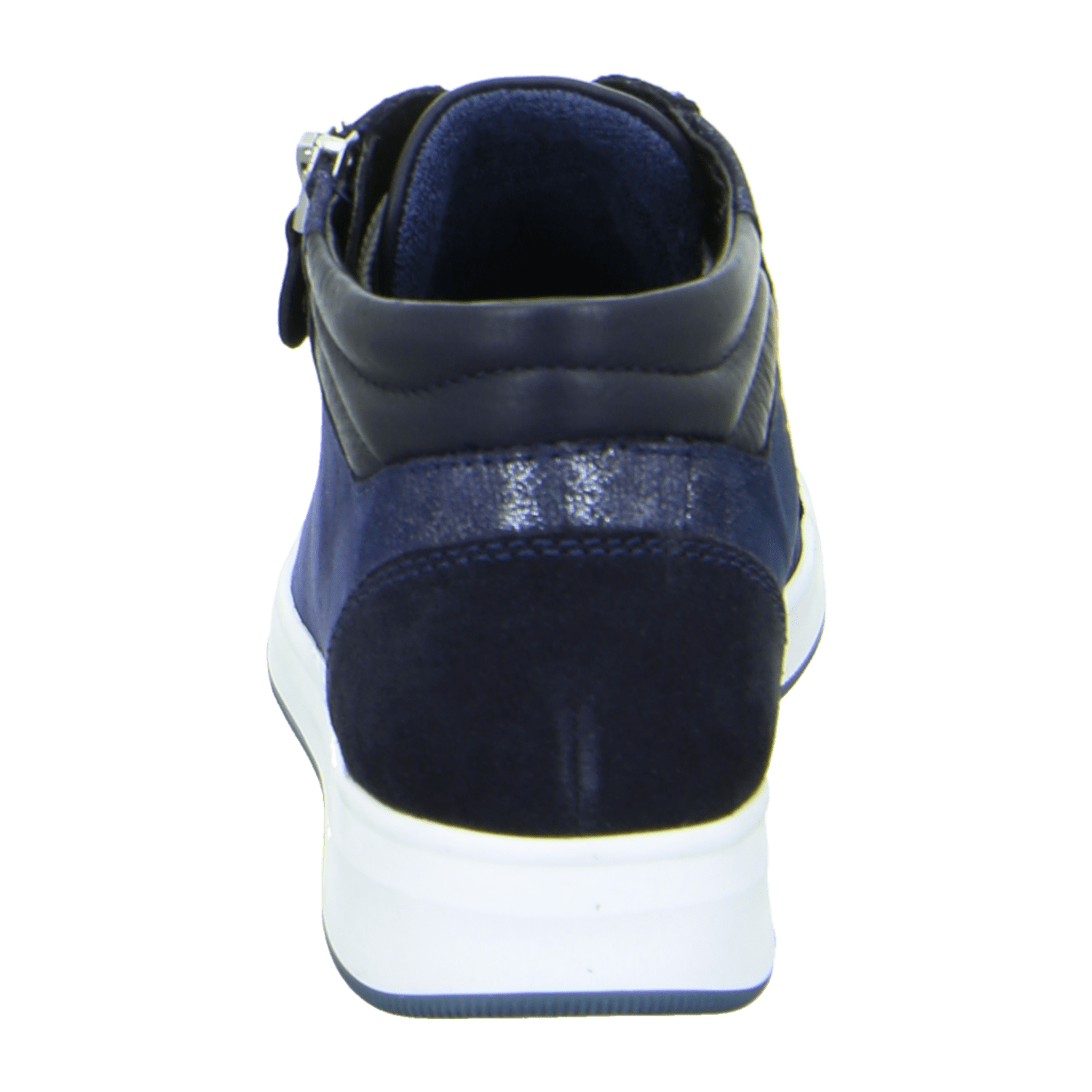 ARA ROM Women's Sneakers in Blue Smooth Leather with Lace-Up Closure and Round Toe