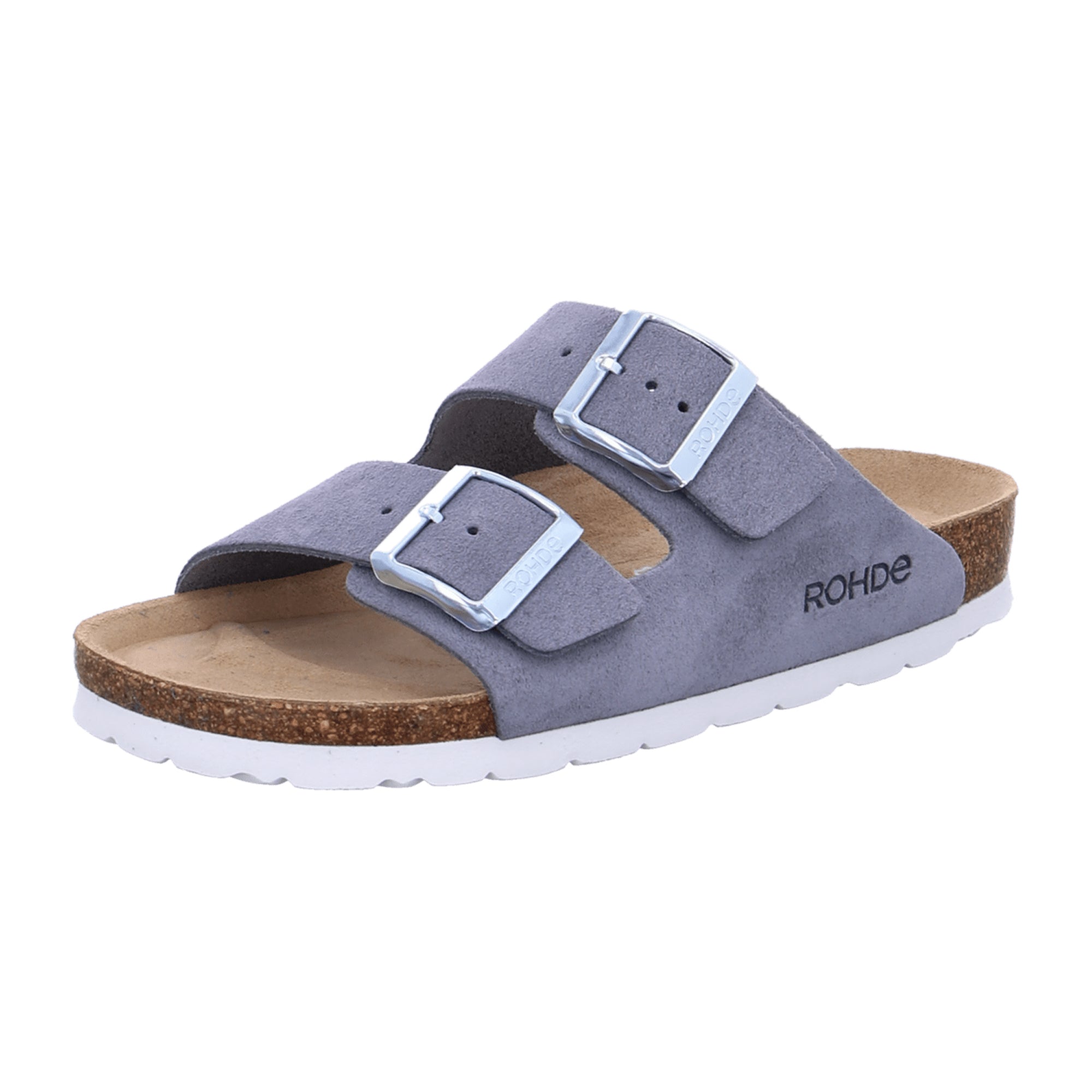 Rohde Alba Women's Grey Classic Slip-On Sandals with Buckle Closure