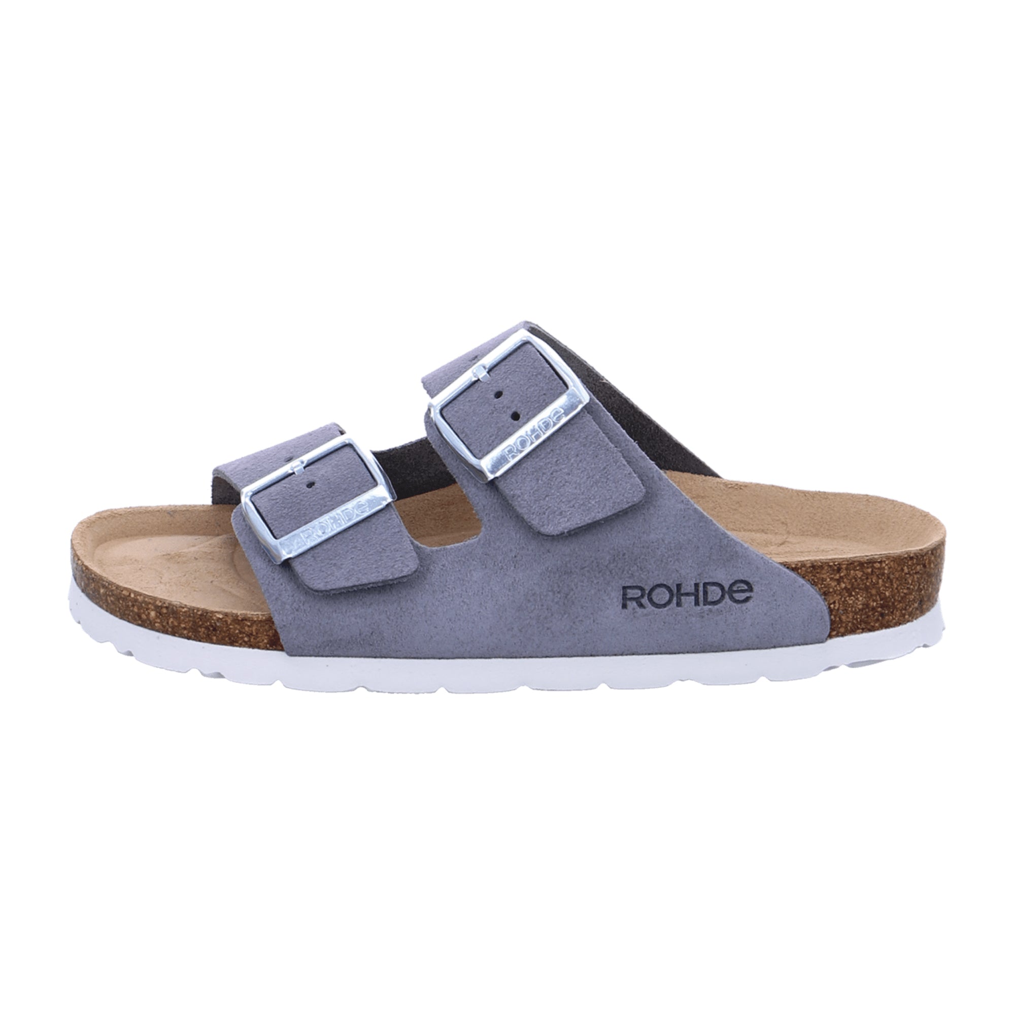 Rohde Alba Women's Grey Classic Slip-On Sandals with Buckle Closure