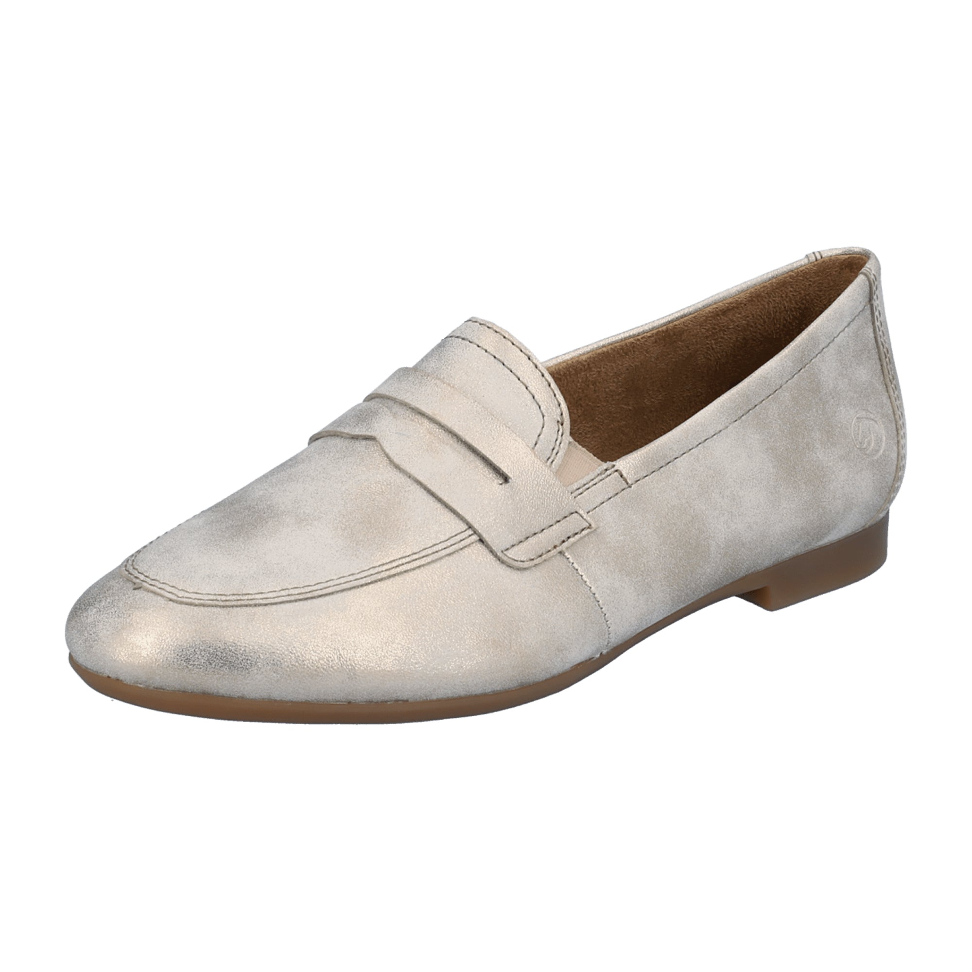 Remonte Women's Beige Slip-On Loafers with Cushioned Sole and Leather Lining