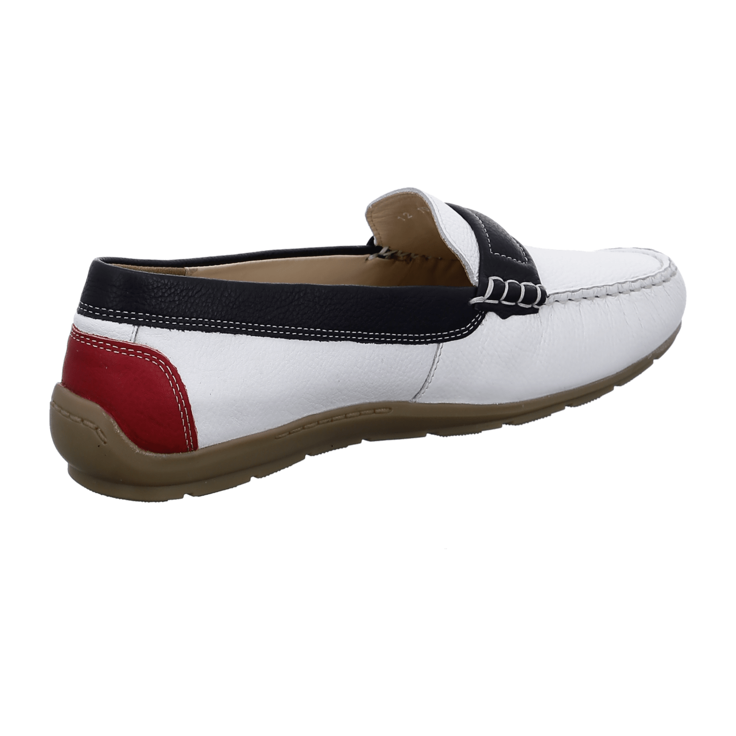 ARA ALABAMA Women's Moccasin in White Smooth Leather with Round Toe and Leather Lining