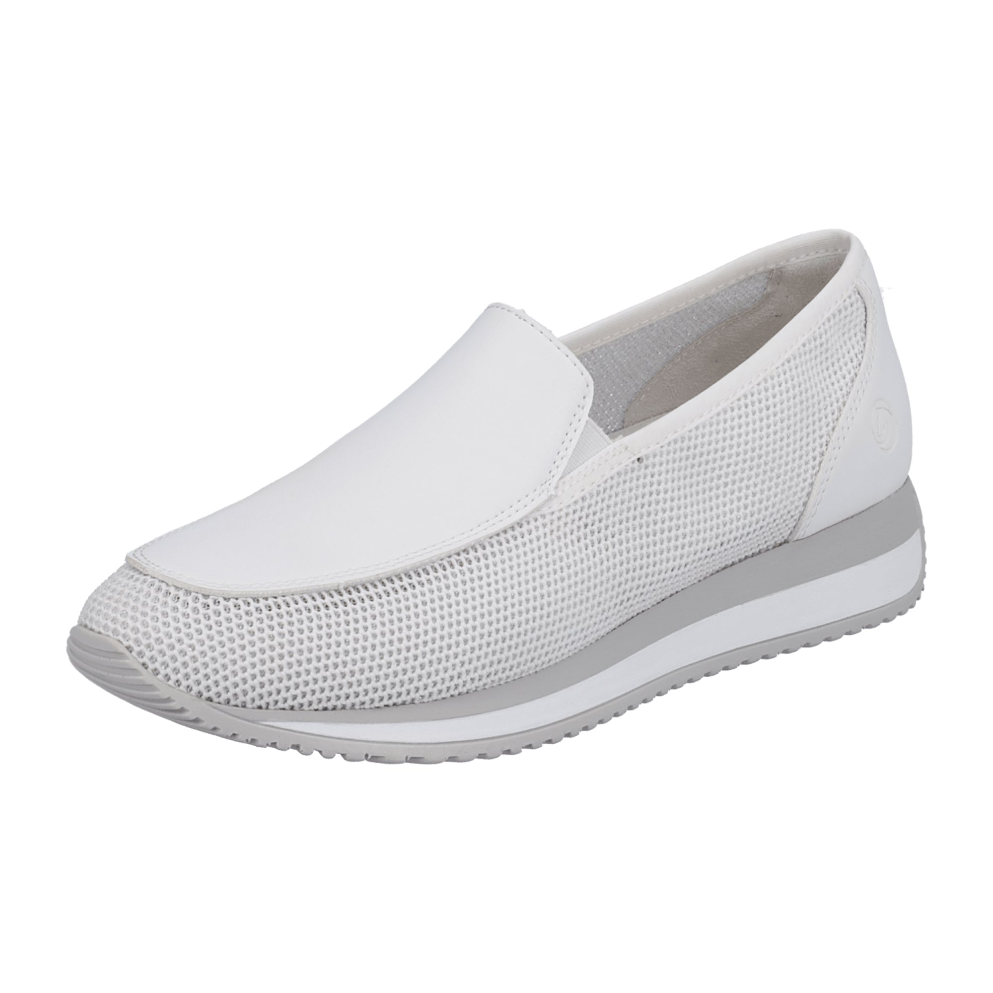 Remonte Women's White Slip-On Shoes with Elastic Insert and Soft Footbed