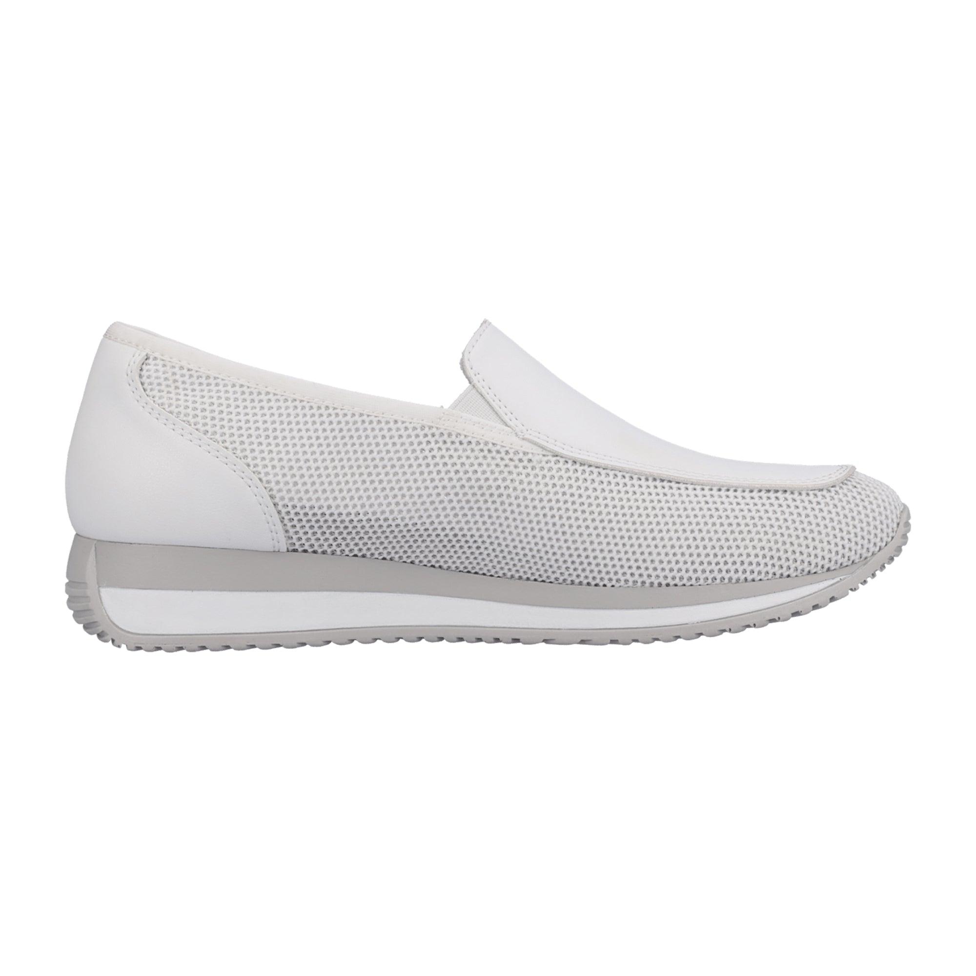 Remonte Women's White Slip-On Shoes with Elastic Insert and Soft Footbed