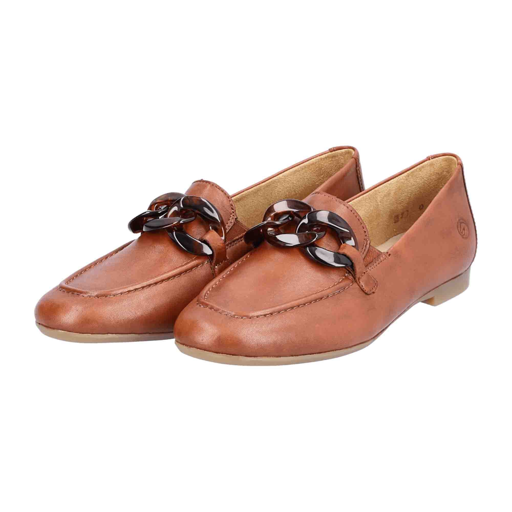 Remonte D0K00-24 Muskat Brown Leather Loafers for Women Comfortable Stylish