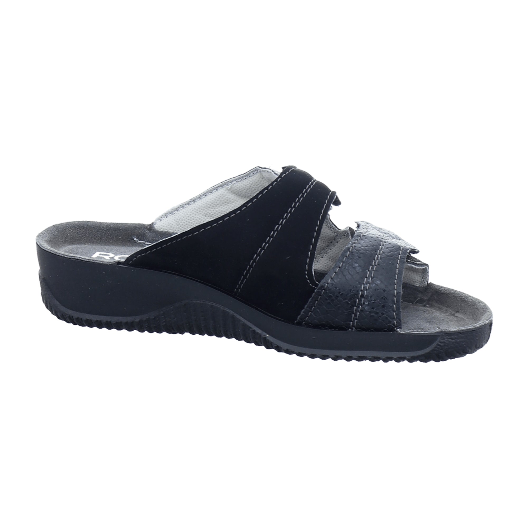 Rohde Comfortable Women's Black Slip-On Sandals for Spring and Summer