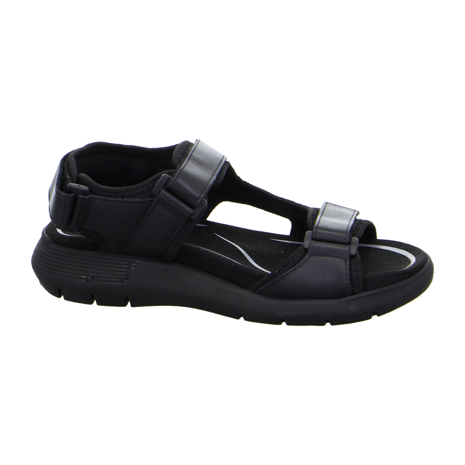 ARA SANDRO Men's Lace-Up Leather Shoe with Hook-and-Loop Closure and Ankle Strap in Black