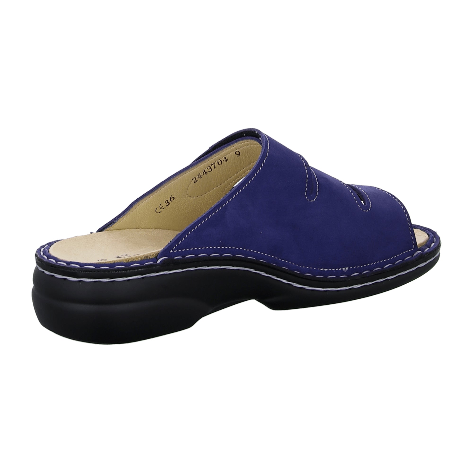 Finn Comfort Kos Women's Slide Sandals in Royal/Atlantic Blue - Stylish & Comfortable Leather Footwear