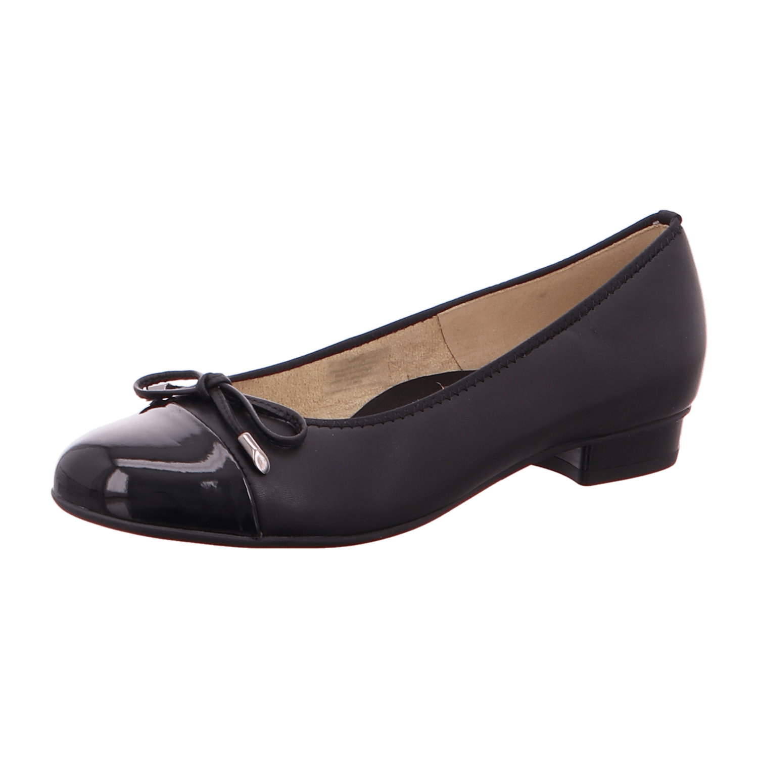 ARA BARI Women's Leather Ballet Flats with Round Toe, Slip-On Design in Black - Bartel-Shop