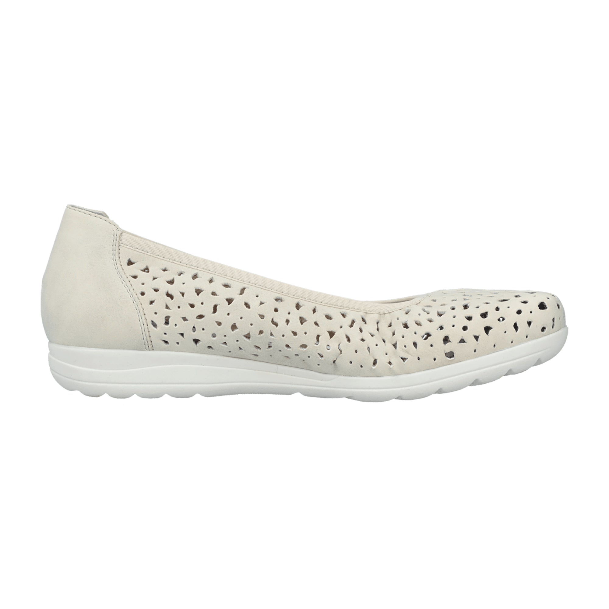 Rieker Beige Slip-On Flats for Women with Soft Insole and Durable Sole