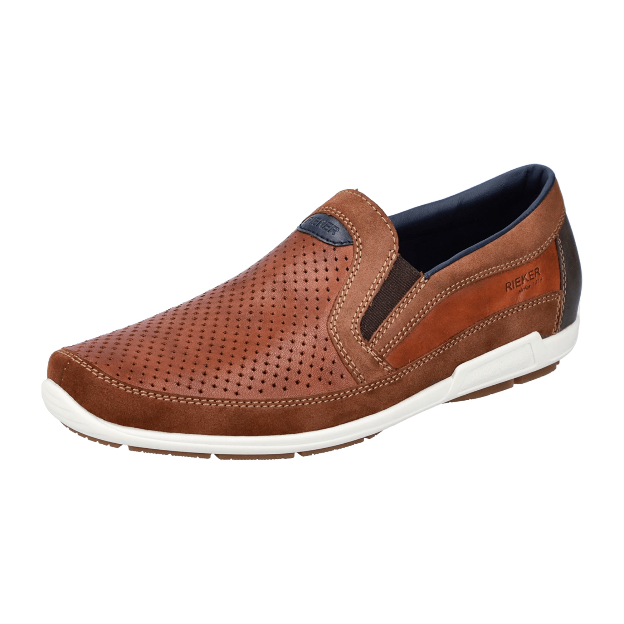 Rieker Brown Men's Slip-On Shoes Comfortable Synthetic Casual Footwear