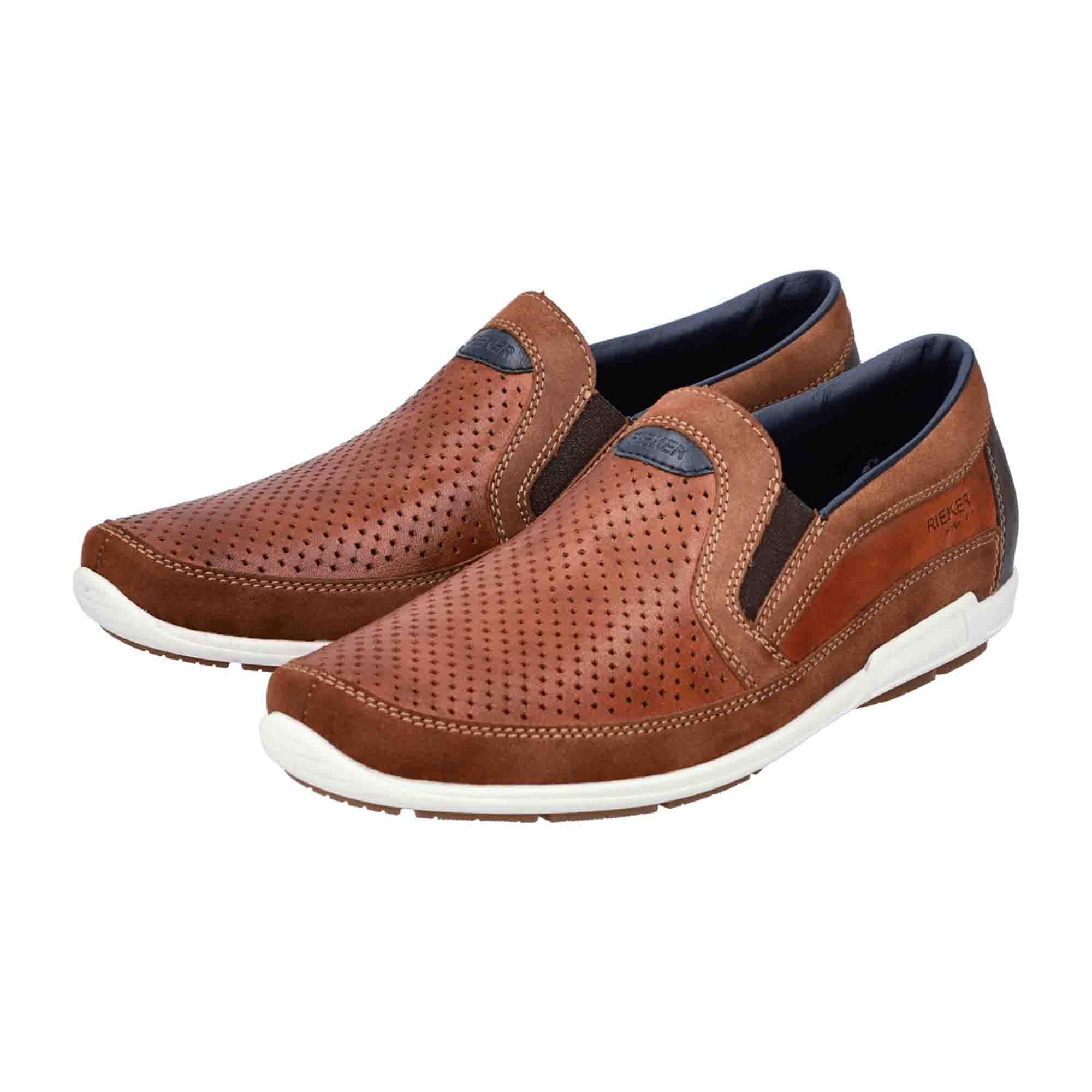 Rieker Brown Men's Slip-On Shoes Comfortable Synthetic Casual Footwear