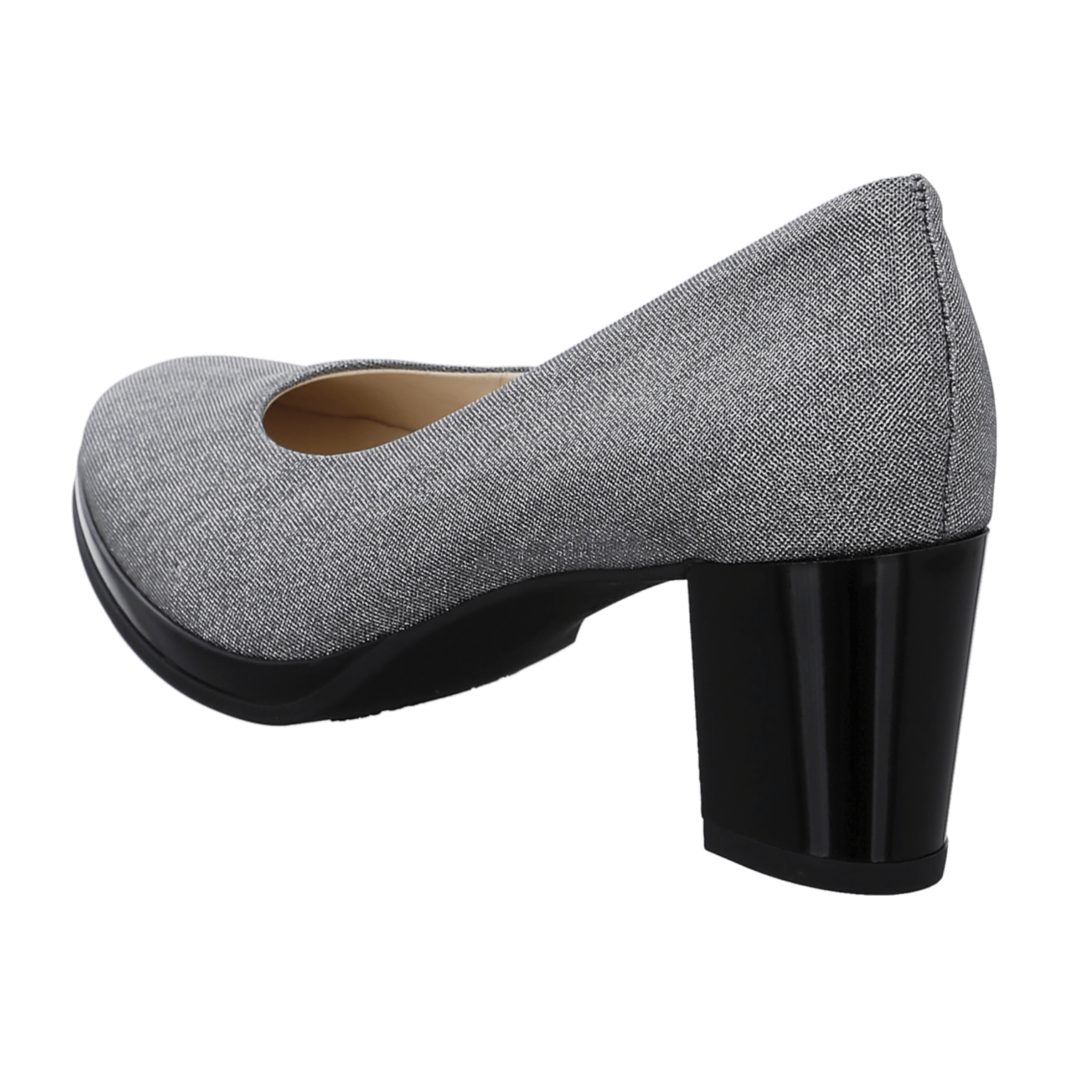 ARA Orly Women's Gray Leather Pull-On Pumps with Round Toe