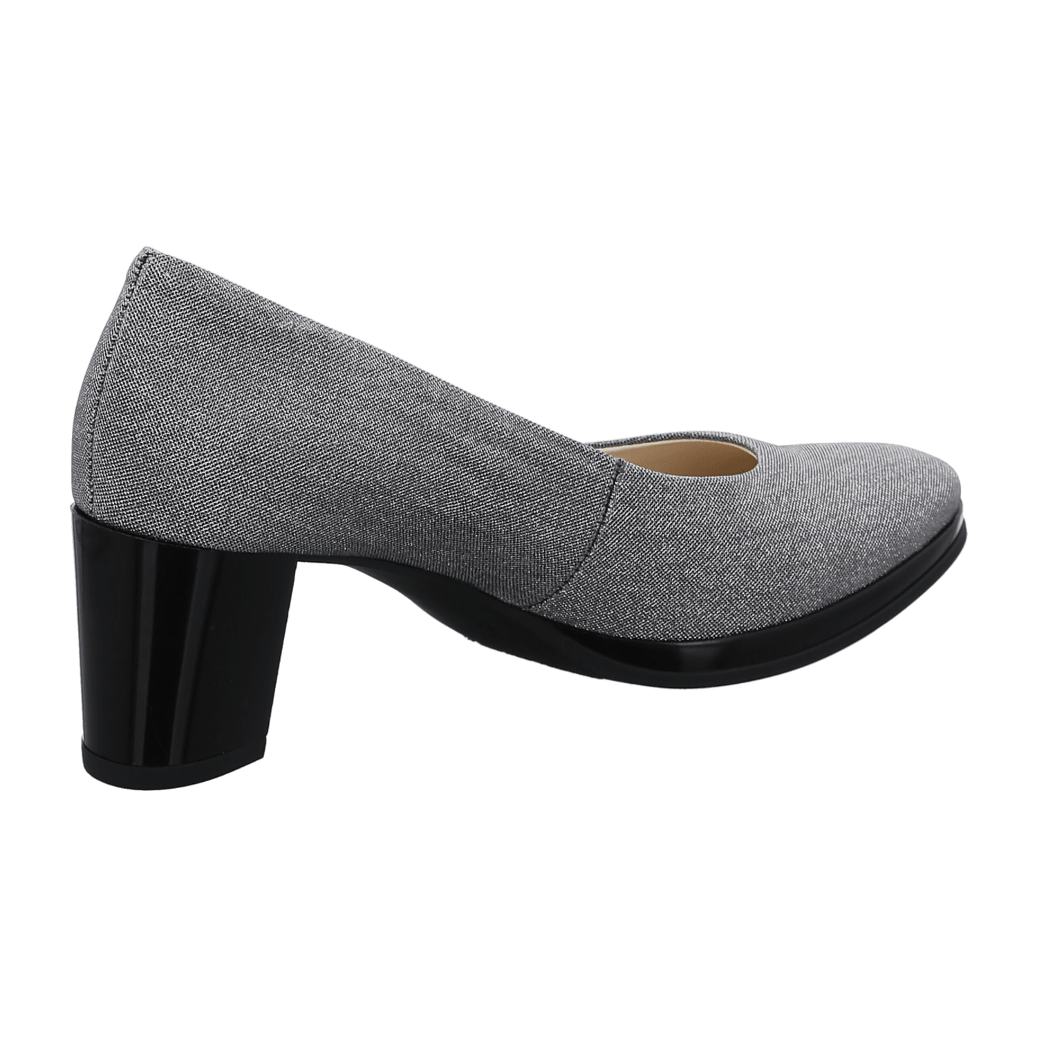 ARA Orly Women's Gray Leather Pull-On Pumps with Round Toe