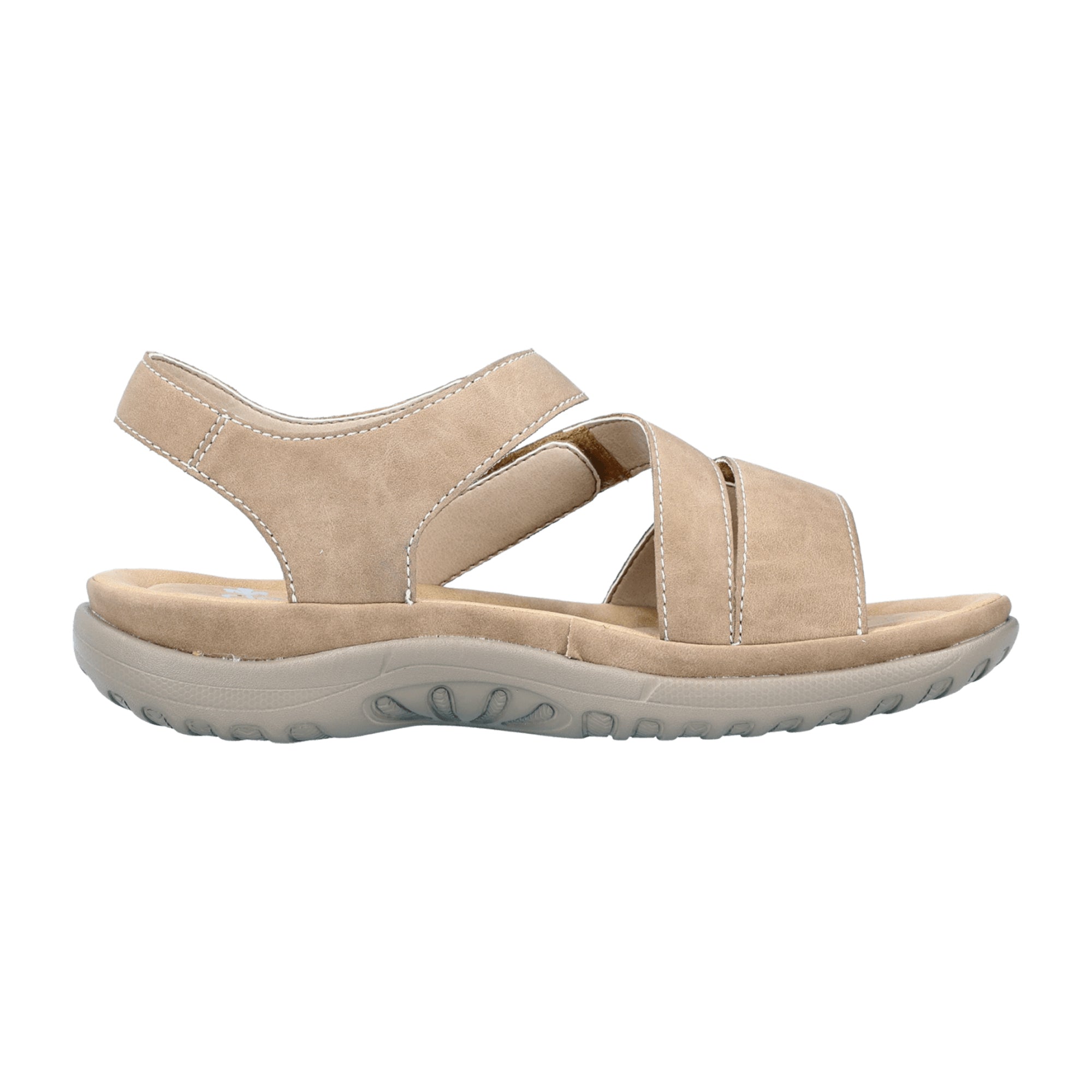Rieker Comfortable Women's Sandals Beige with Velcro Strap Flexible Sole