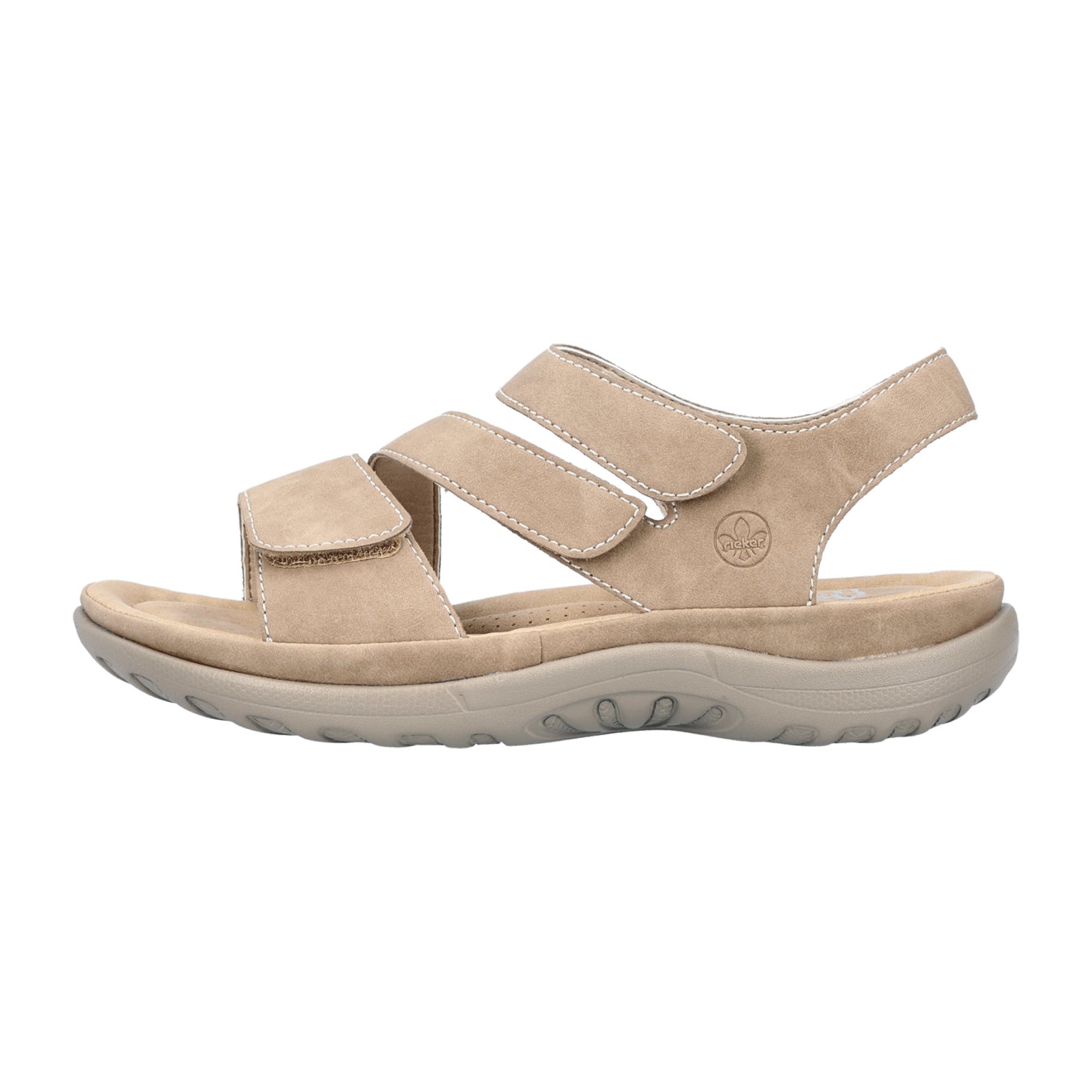 Rieker Comfortable Women's Sandals Beige with Velcro Strap Flexible Sole