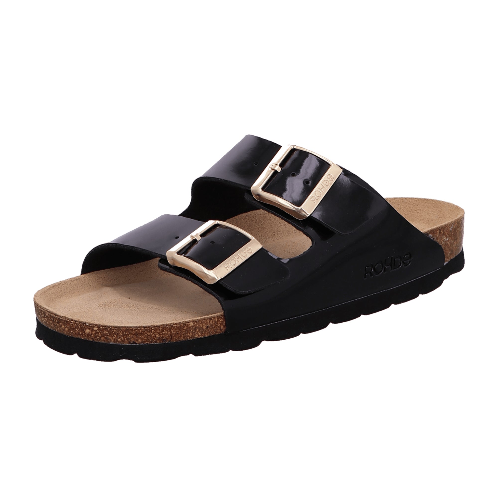 Rohde Alba Women's Black Sandals Open Toe Adjustable Strap Synthetic Material