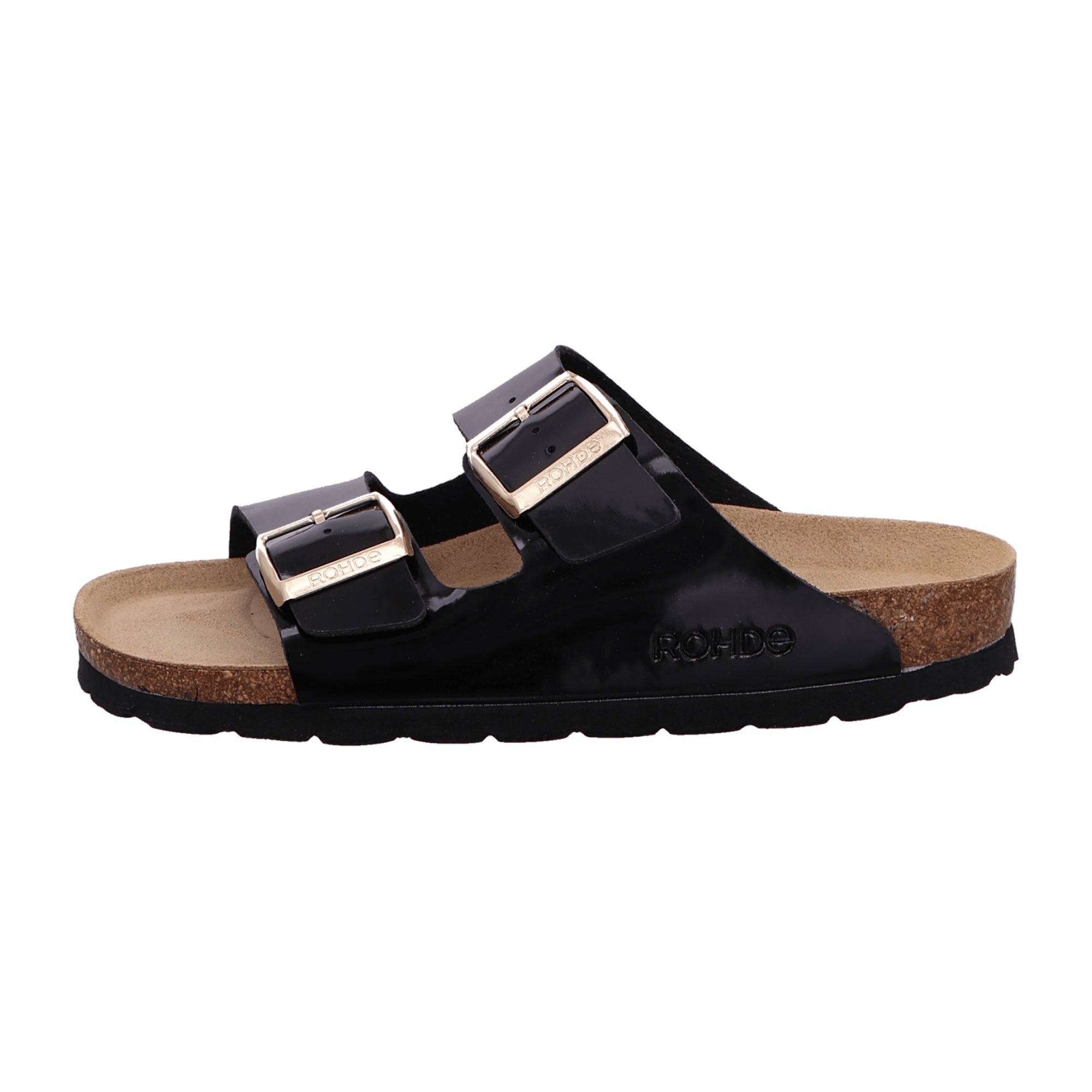 Rohde Alba Women's Black Sandals Open Toe Adjustable Strap Synthetic Material