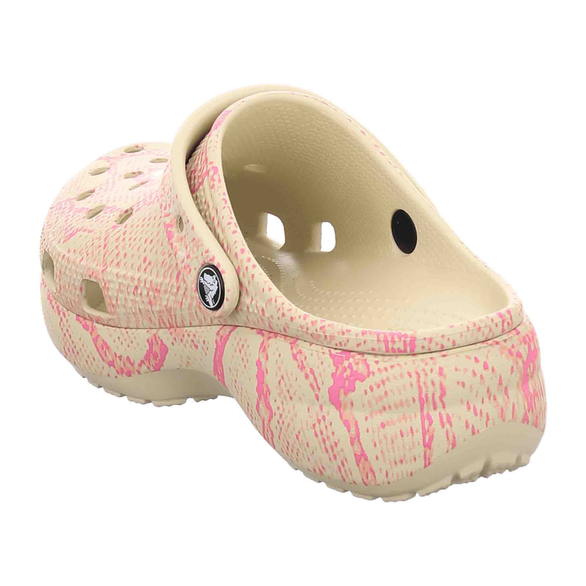 Crocs Women's Classic Platform Snakeprint Clogs - Stylish Beige Comfort Footwear