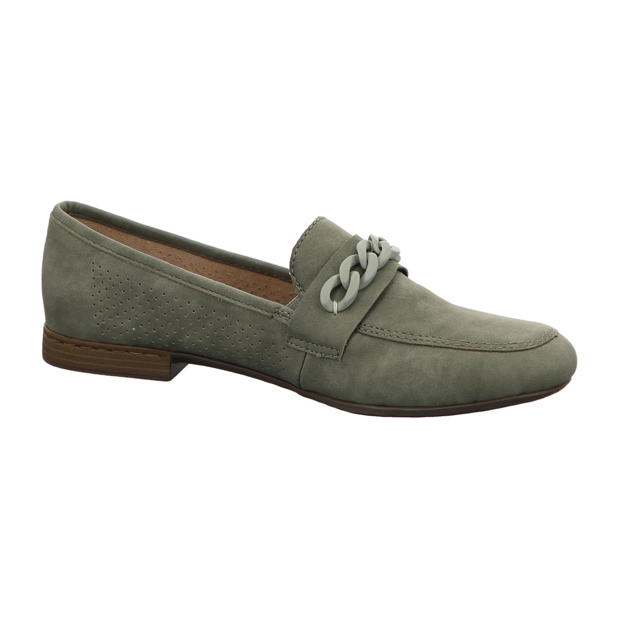 Rieker Nabukino Ladies Mint Green Loafers Slip-On Comfortable Block Heel