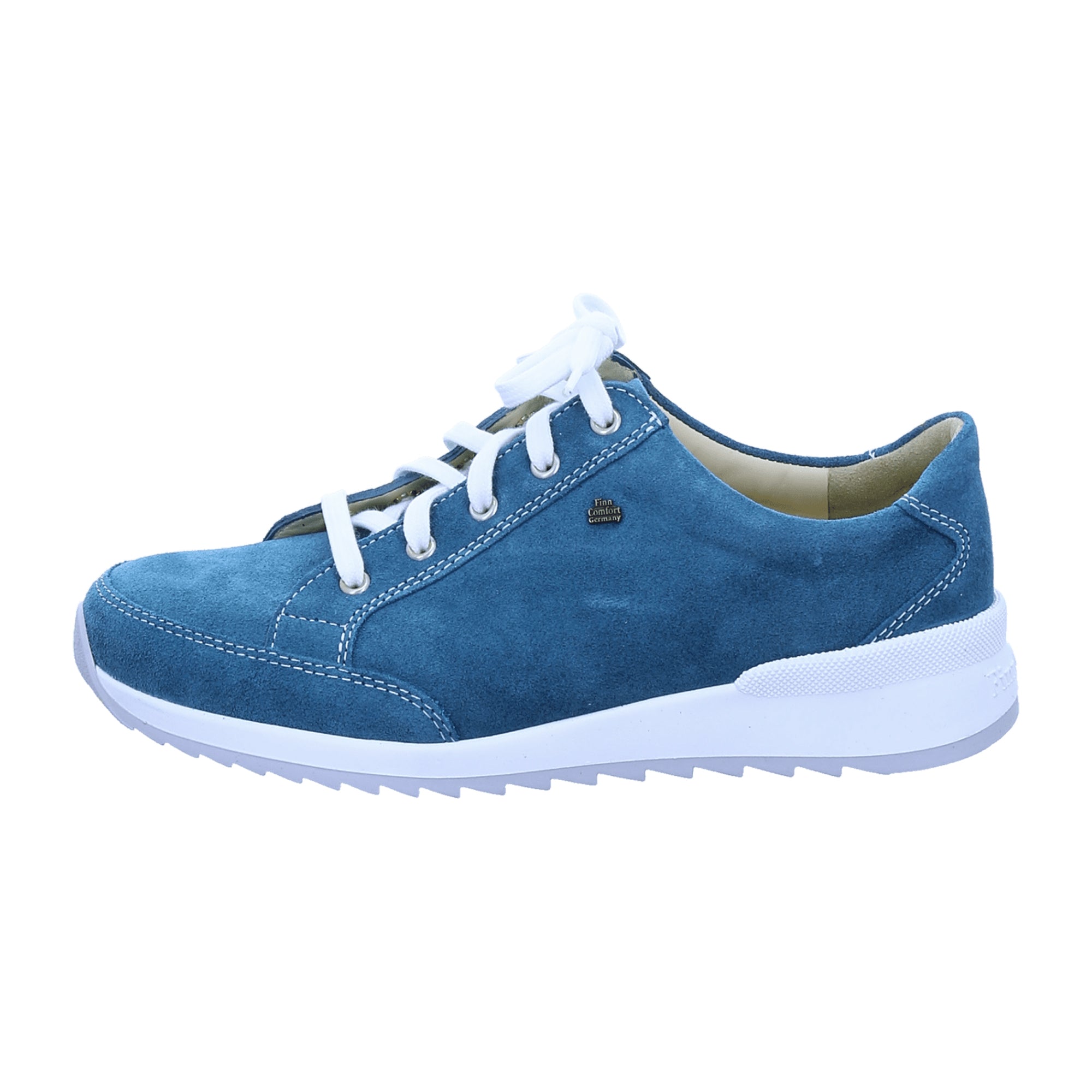 Finn Comfort Pordenone Women's Blue Sneakers - Comfort Lace-Up Shoes with Removable Cork Footbed