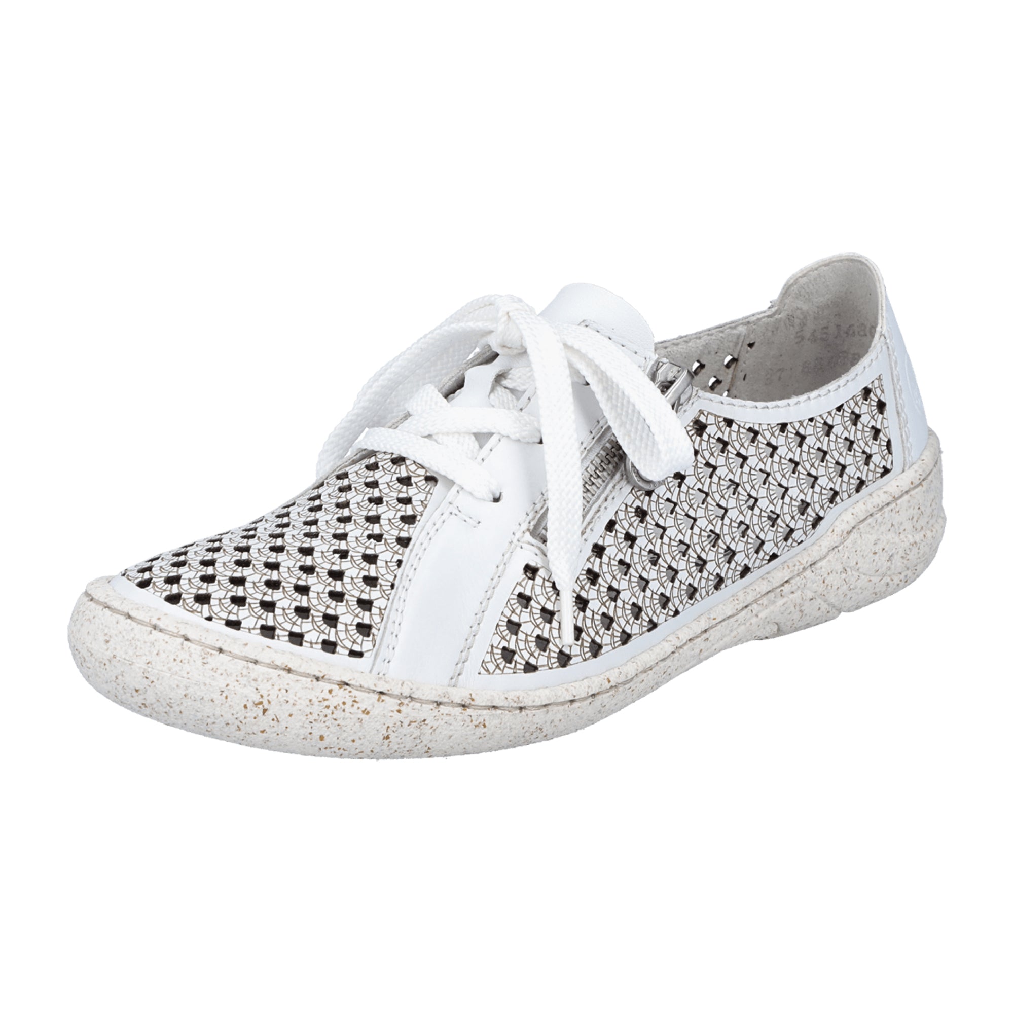Rieker Women's White Lace-Up Shoes Comfortable Modern Design Synthetic Leather