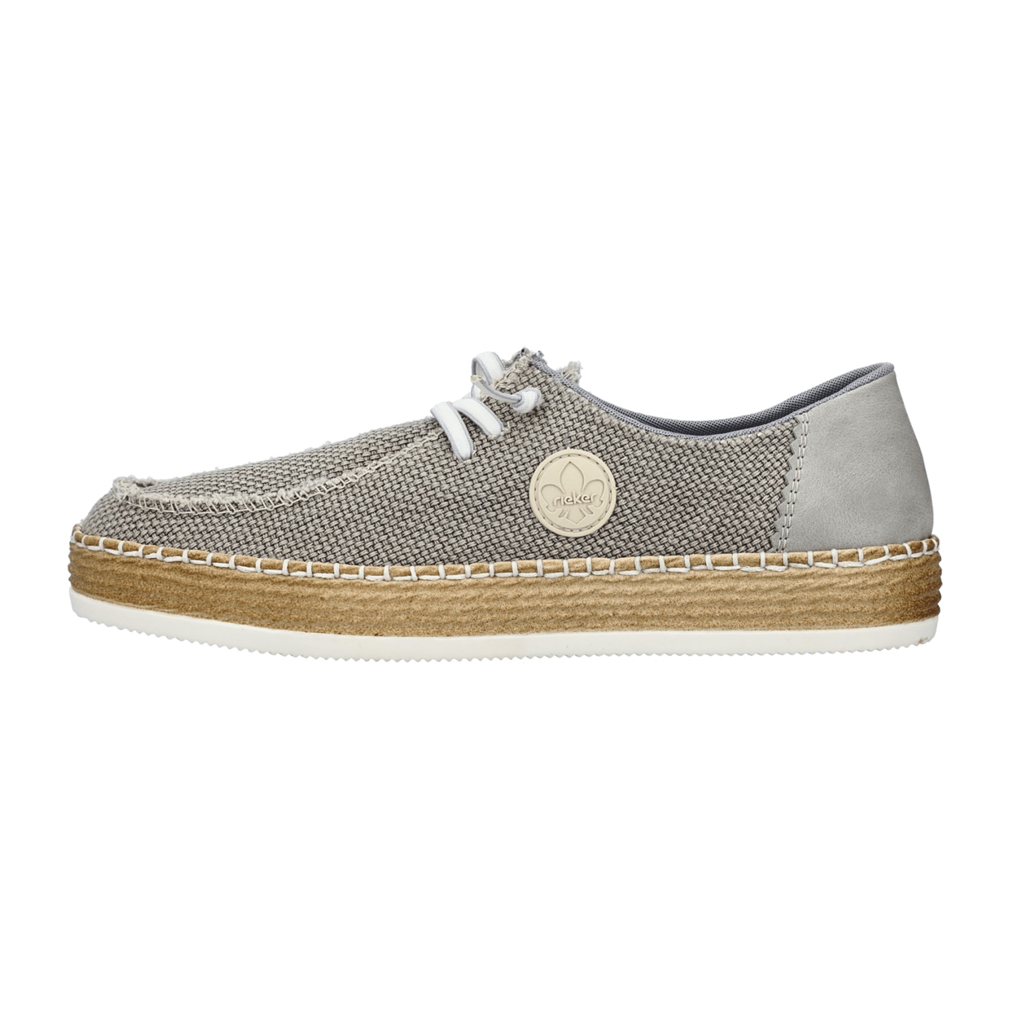 Rieker Beige Women's Slip-On Shoes with Comfort Sole and Elastic Insert