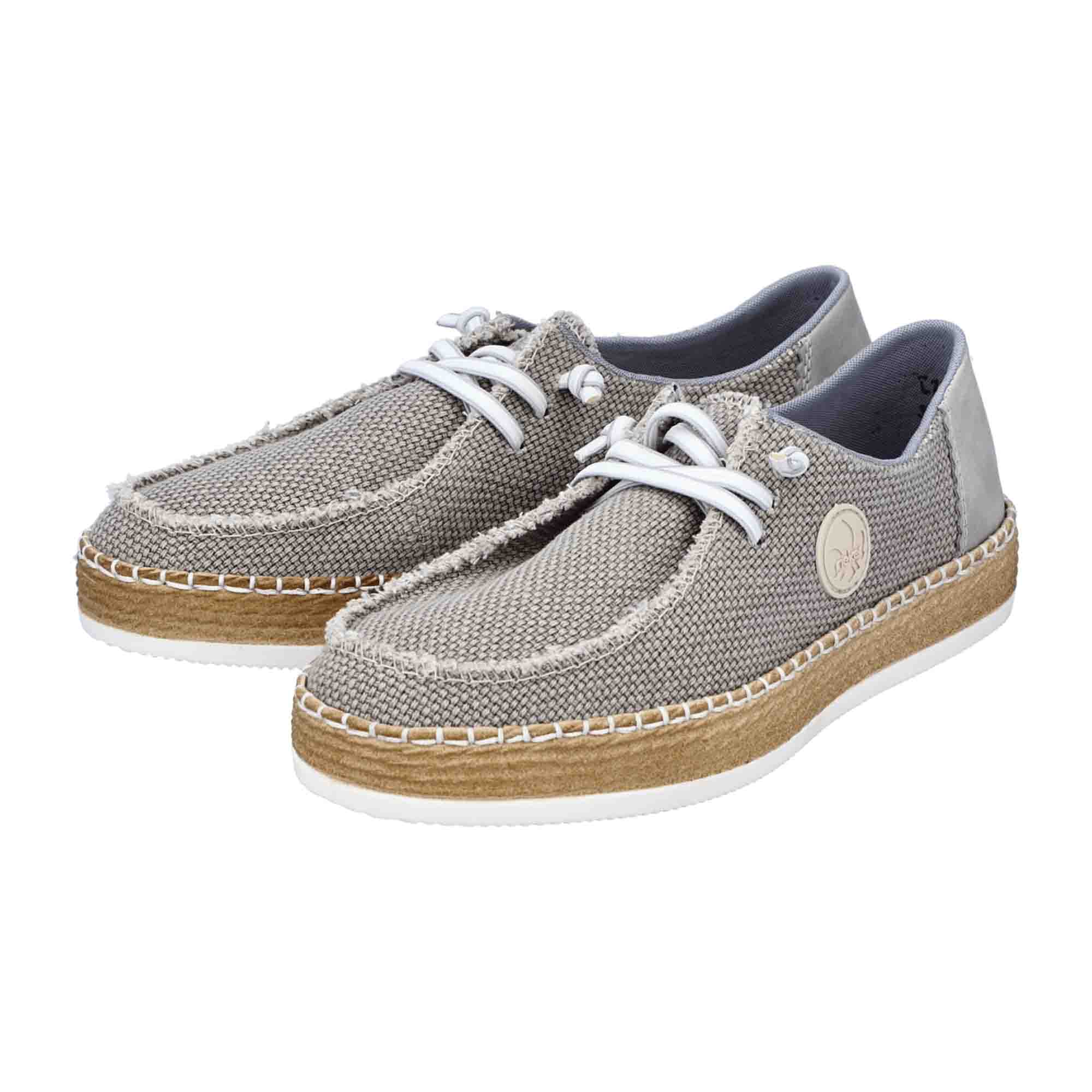 Rieker Beige Women's Slip-On Shoes with Comfort Sole and Elastic Insert