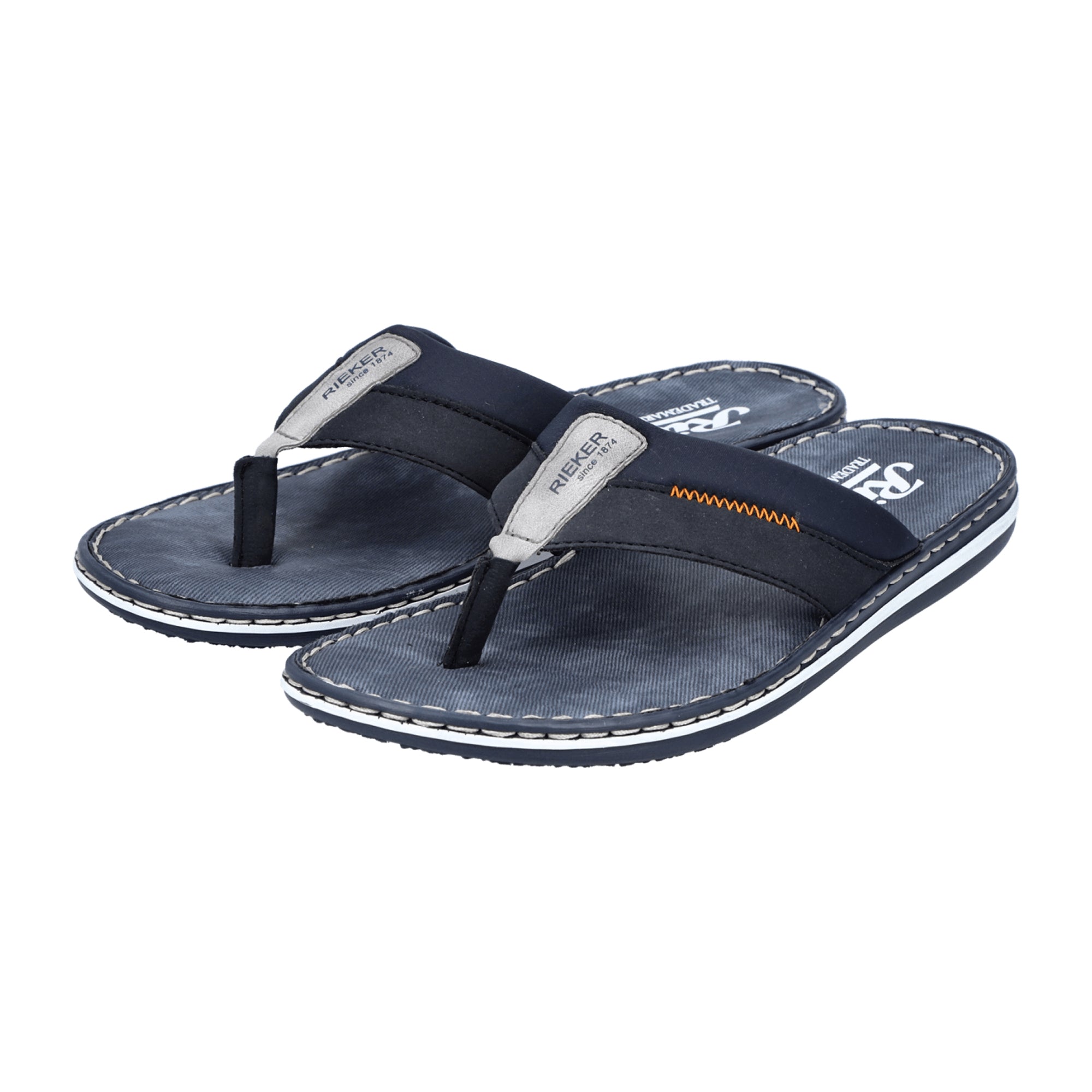 Rieker Men's Blue Slip-On Sandals with Shock-Absorbing Sole