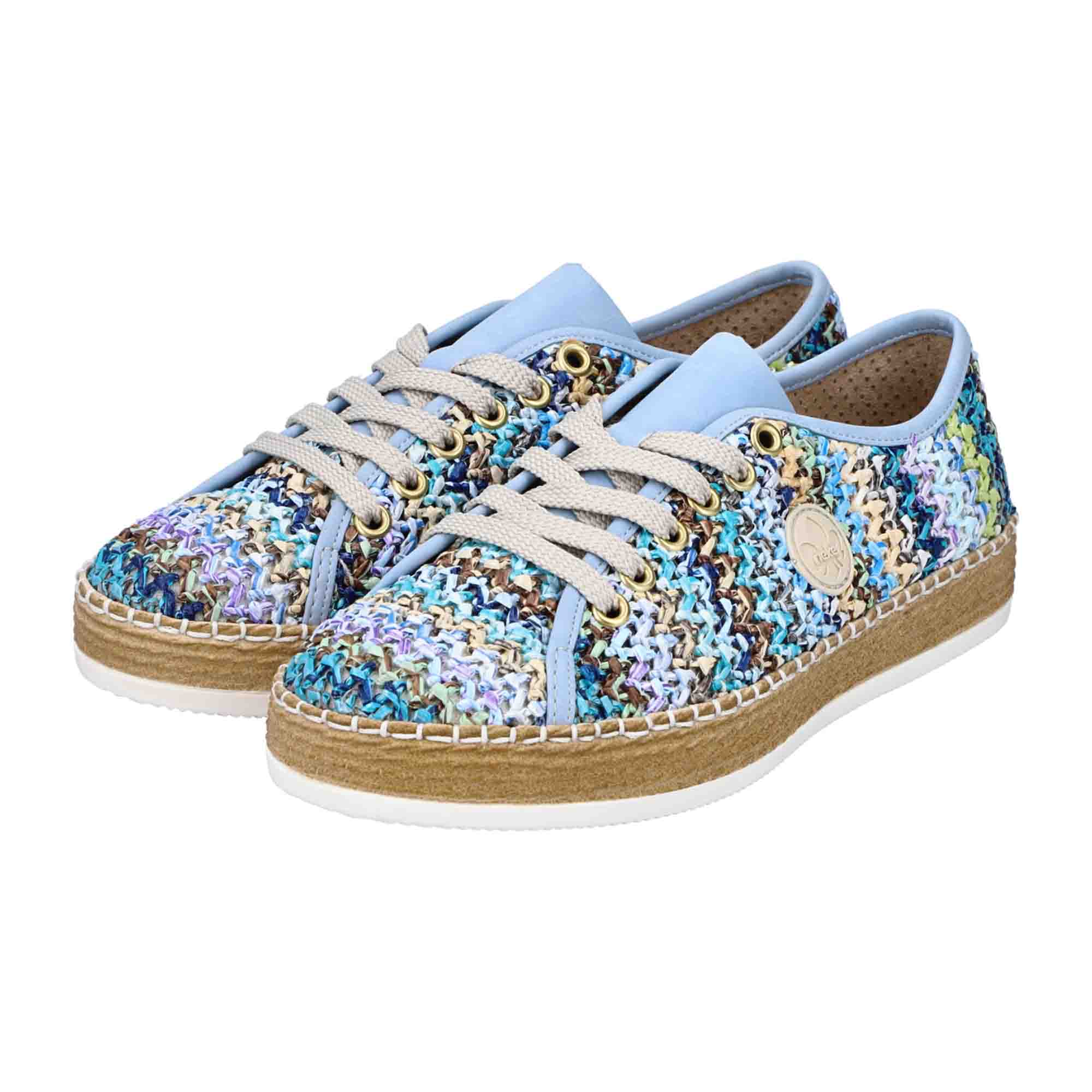 Rieker FSK Women's Colorful Lace-Up Sneakers with Cushioned Sole
