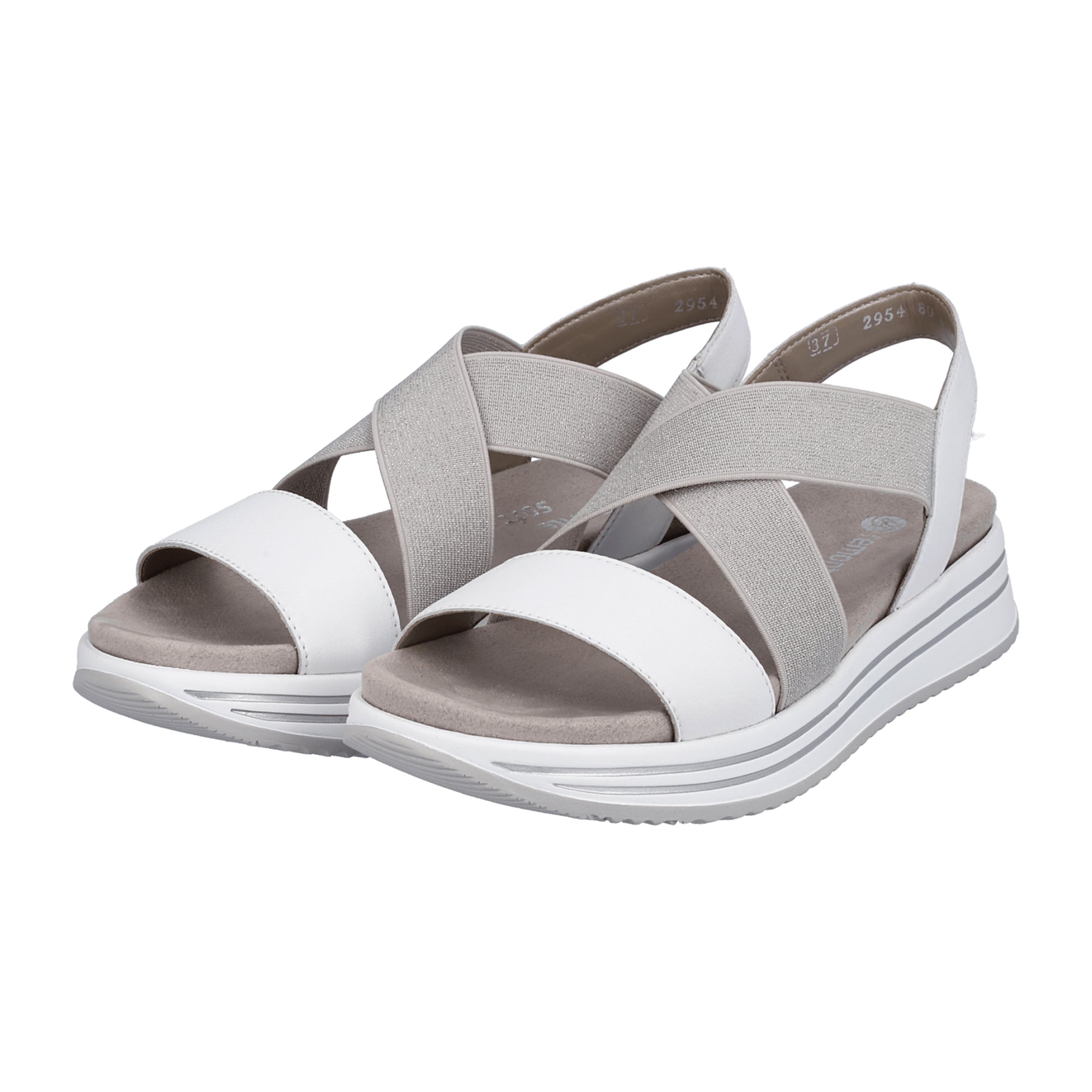 Remonte Women's White Leather Sandals Comfortable Stylish Summer Shoes