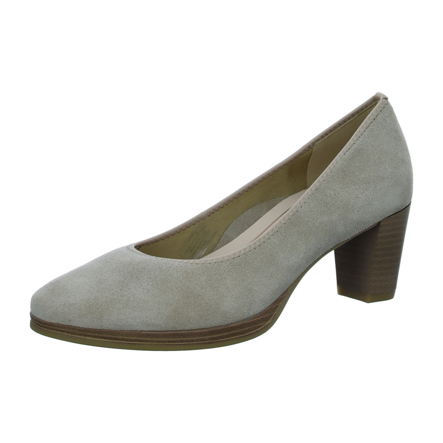 ARA ORLY Women's Suede Beige Pull-On Pumps Round Toe - Bartel-Shop