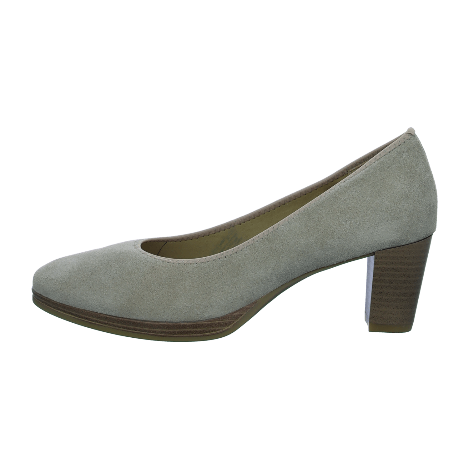 ARA ORLY Women's Suede Beige Pull-On Pumps Round Toe - Bartel-Shop