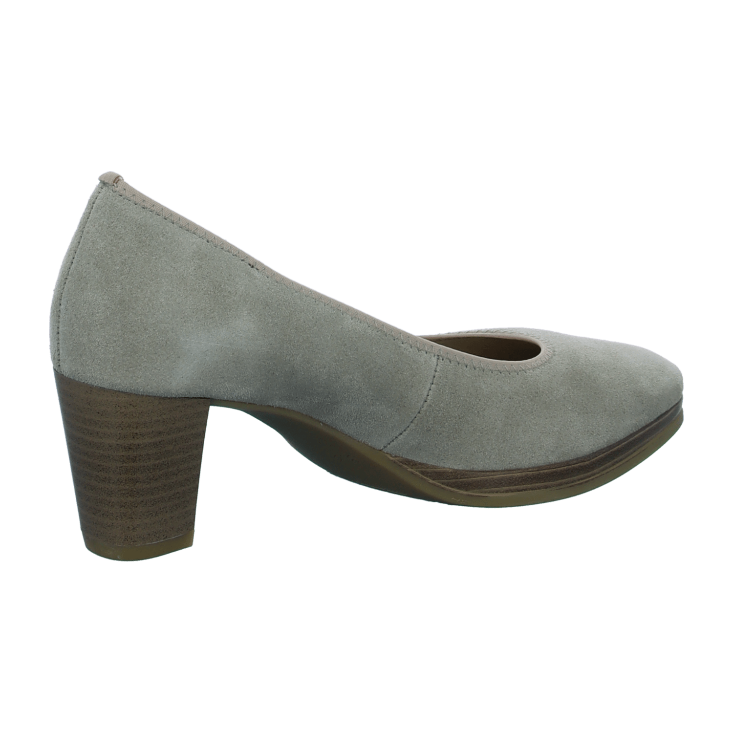 ARA ORLY Women's Suede Beige Pull-On Pumps Round Toe - Bartel-Shop