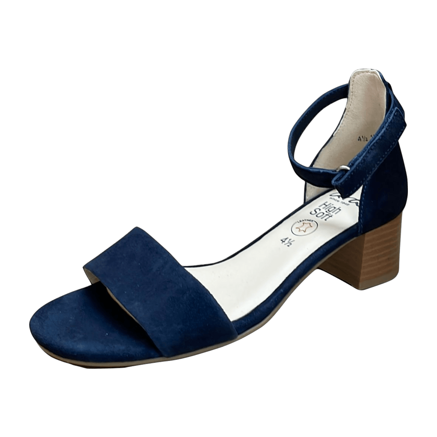 ARA PRATO Women's Suede Buckle Pumps Blue Classic Open Toe