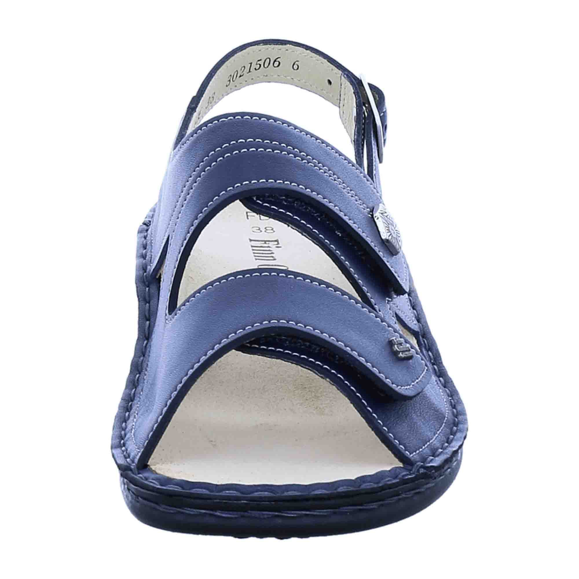 Finn Comfort Milos Sandals for Women - Stylish & Comfortable Blue Leather Sandals