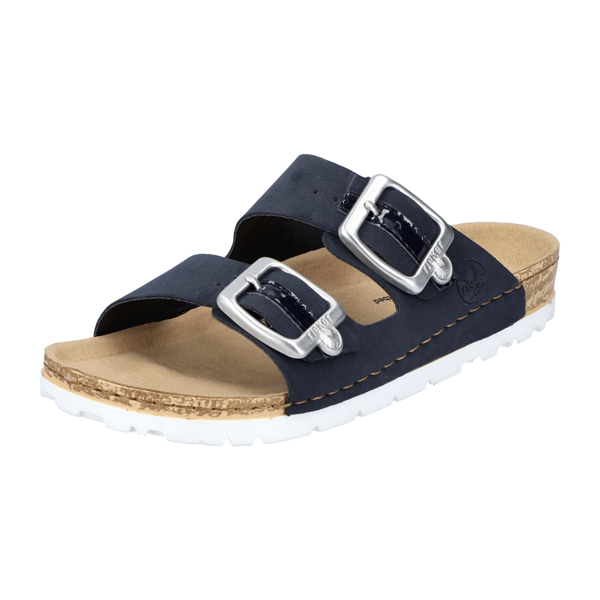Rieker Women's Black Sandals with Velcro Strap and Shock-Absorbing Sole
