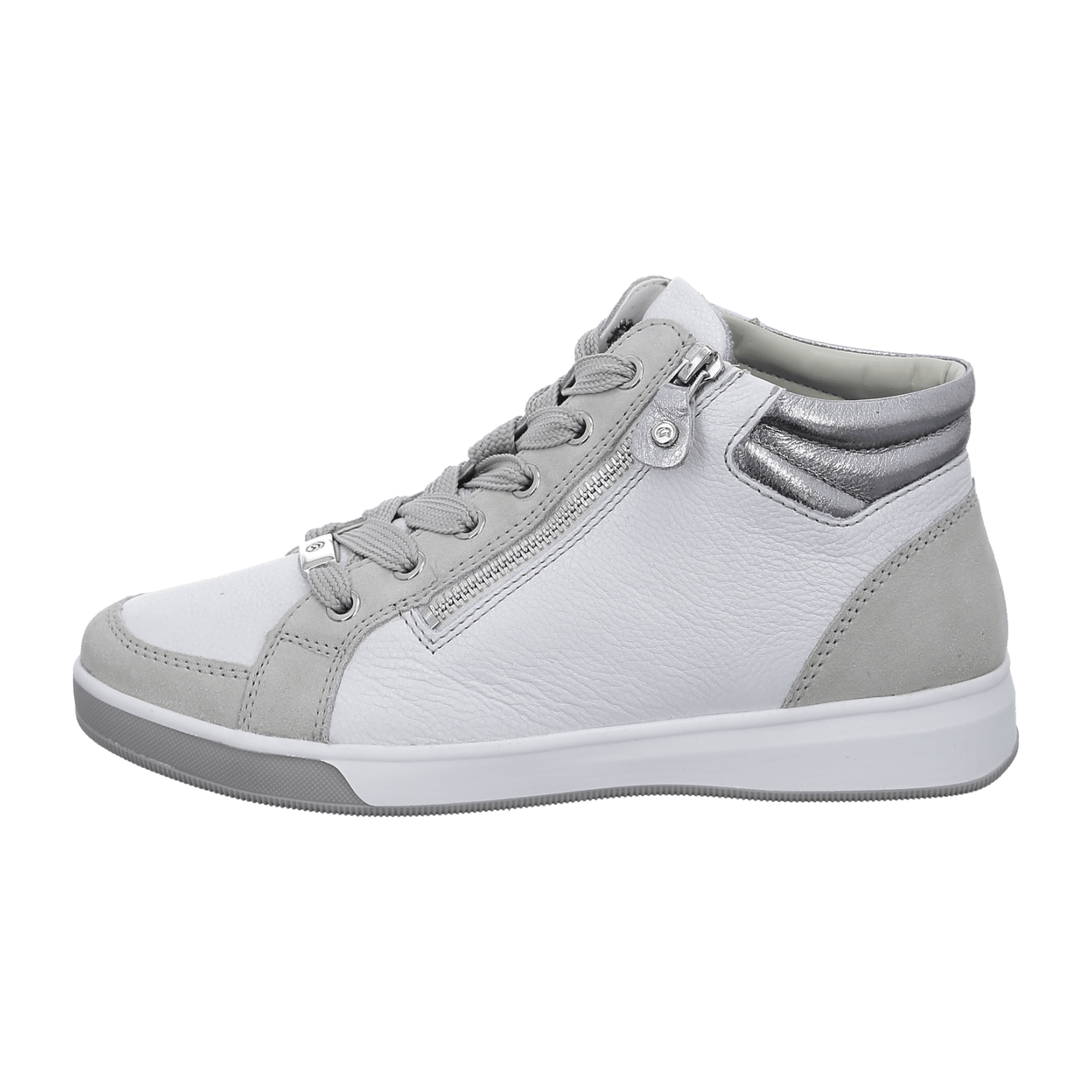 ARA ROM Women's Sneakers in White Smooth Leather with Lace-Up Closure and Textile Lining
