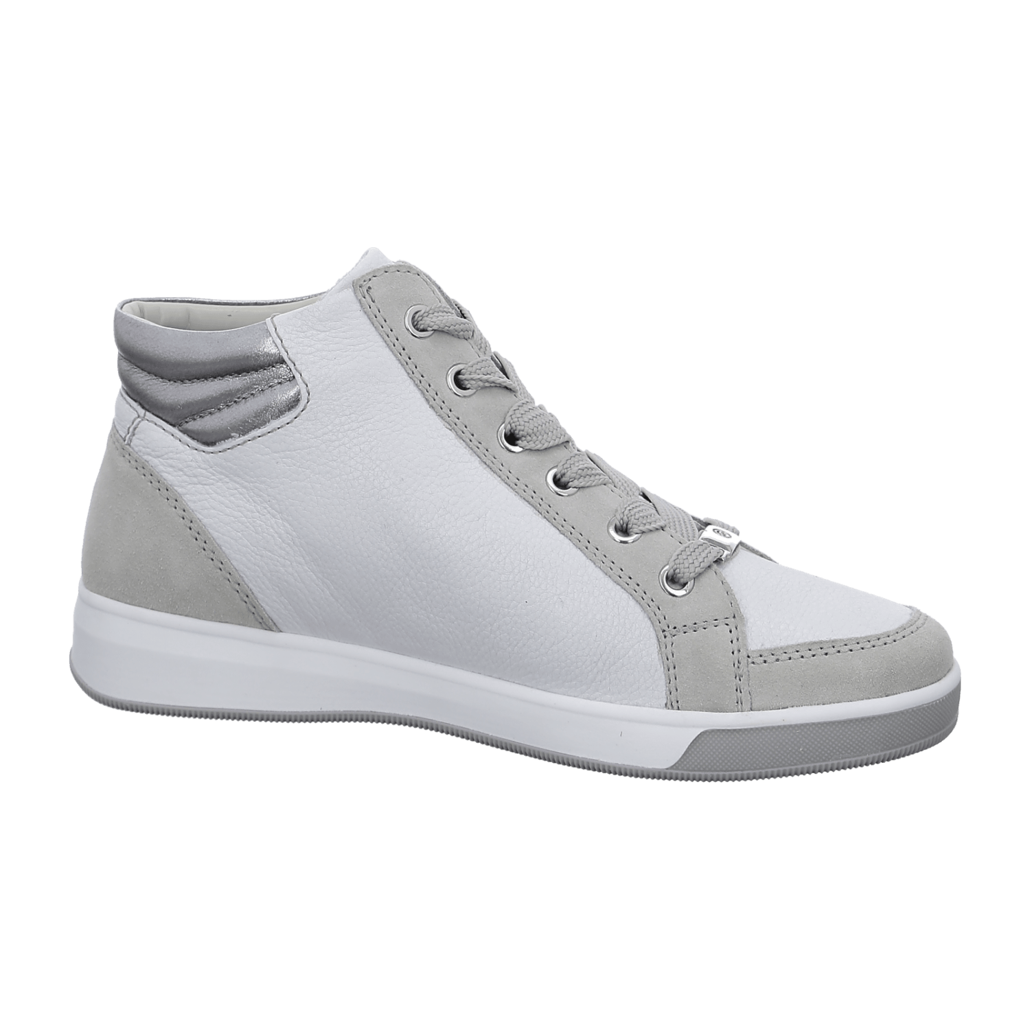 ARA ROM Women's Sneakers in White Smooth Leather with Lace-Up Closure and Textile Lining