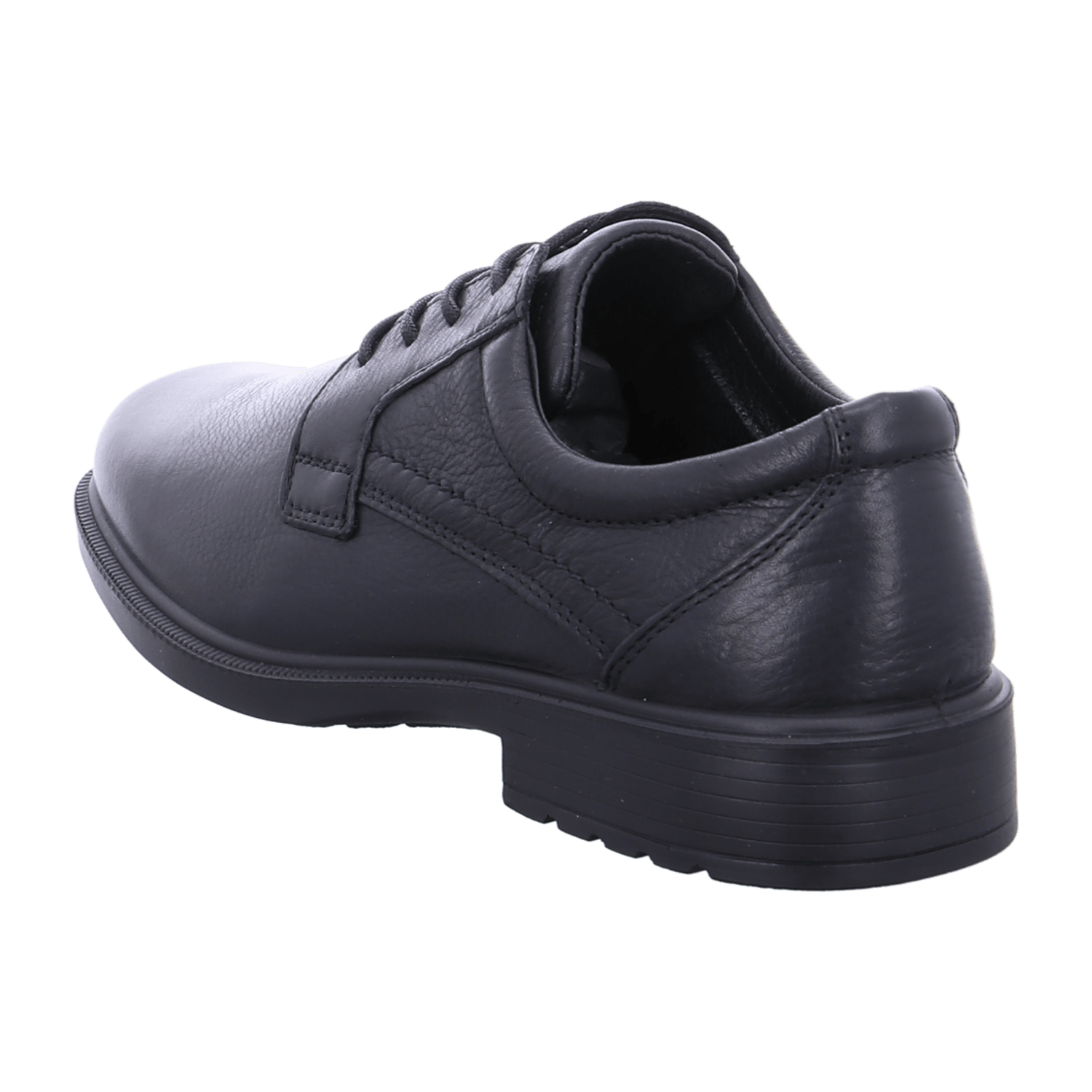 ARA Men's Leather Boat Shoes, Round Toe Lace-Up Derbies in Black