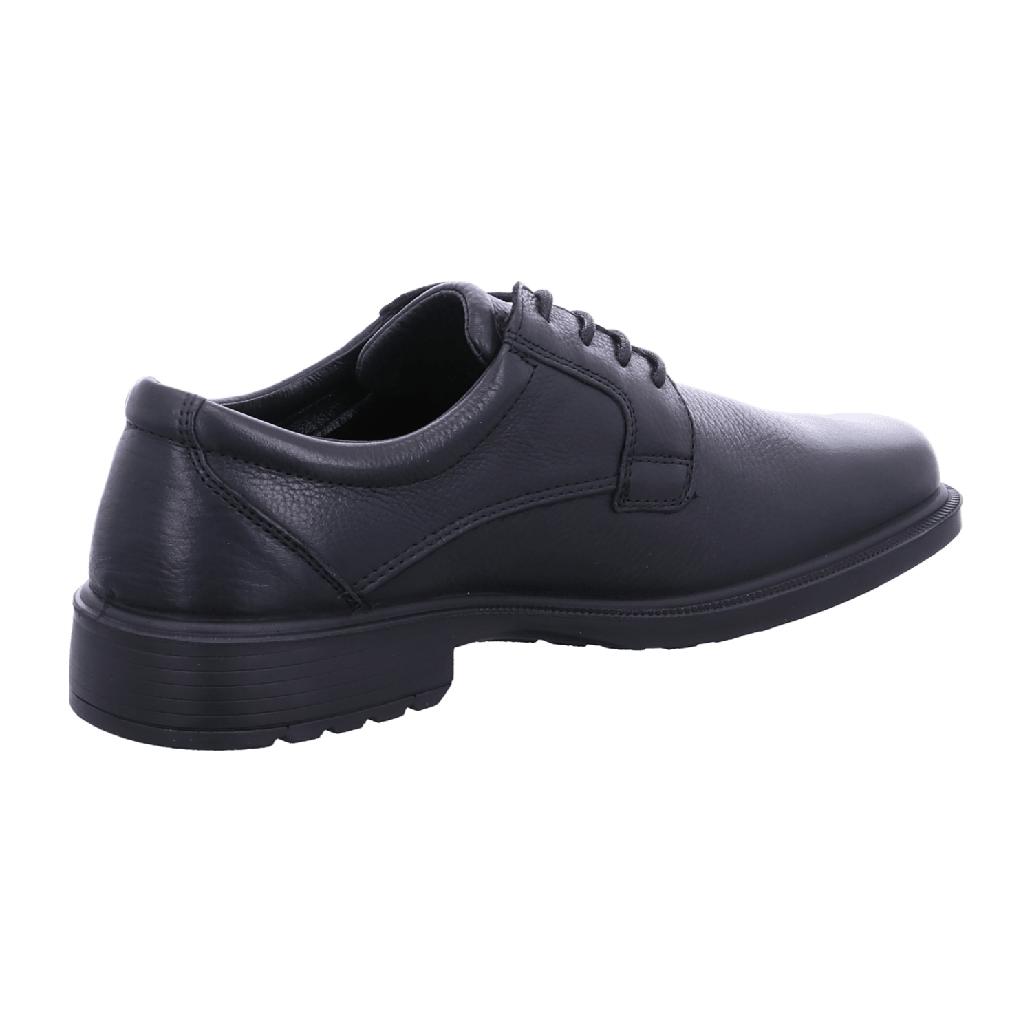 ARA Men's Leather Boat Shoes, Round Toe Lace-Up Derbies in Black