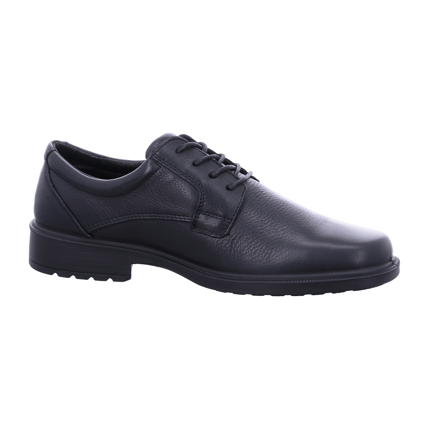 ARA Men's Leather Boat Shoes, Round Toe Lace-Up Derbies in Black