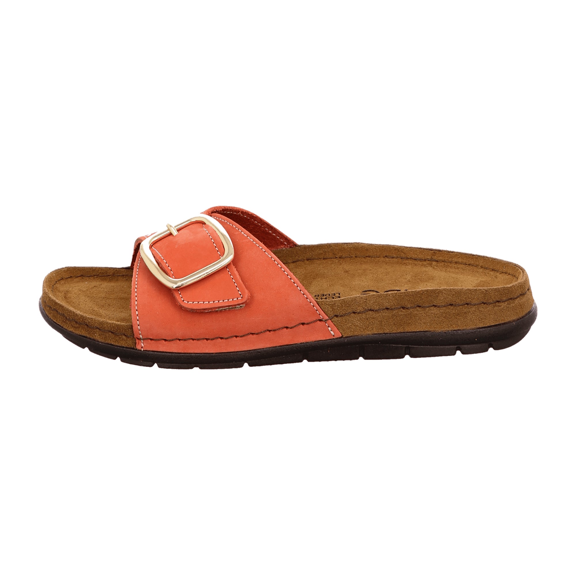 Rohde Rodigo D Women's Orange Nubuck Leather Flat Shoes with Velcro Closure