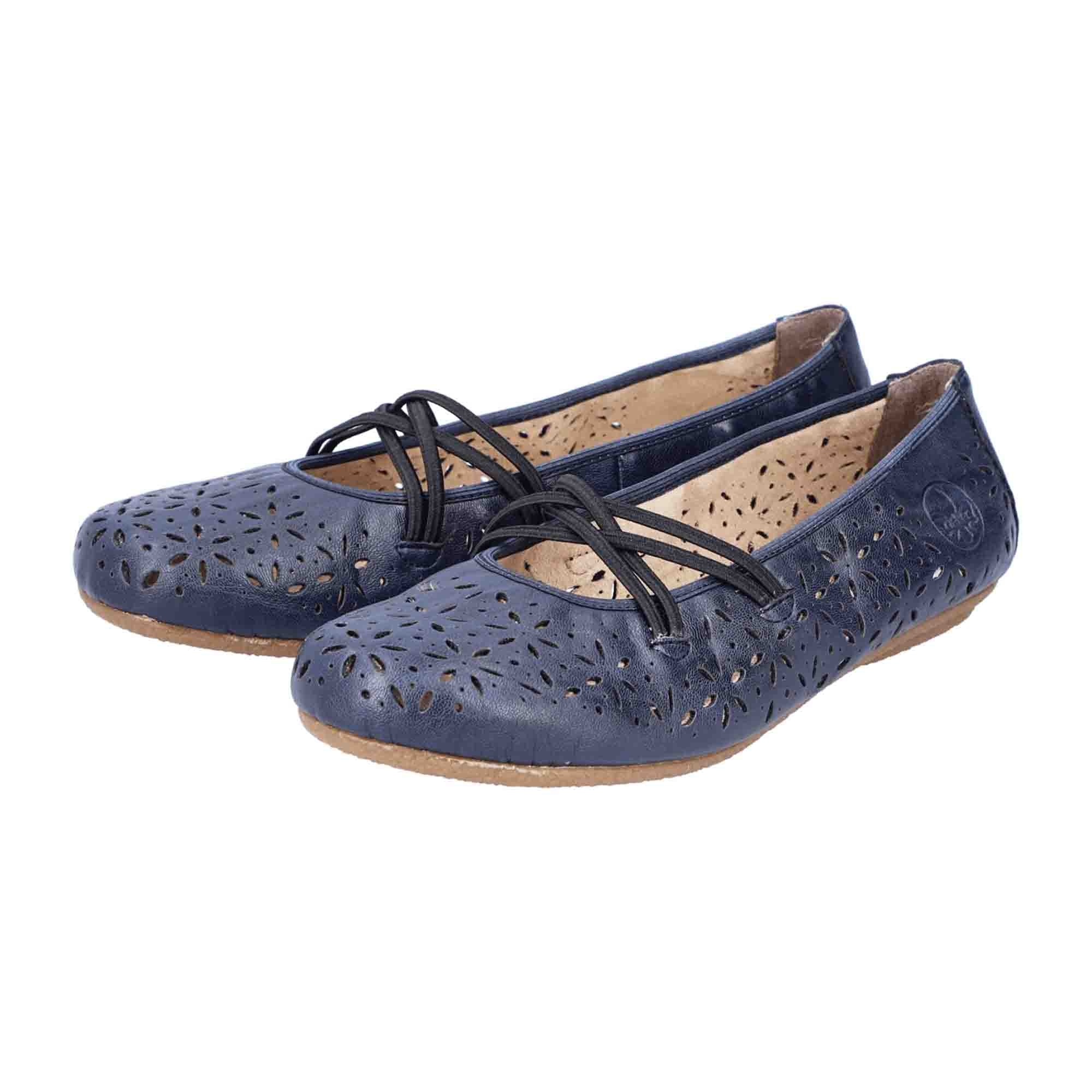 Rieker Women's Blue Slip-On Shoes with Removable Insole and Synthetic Sole
